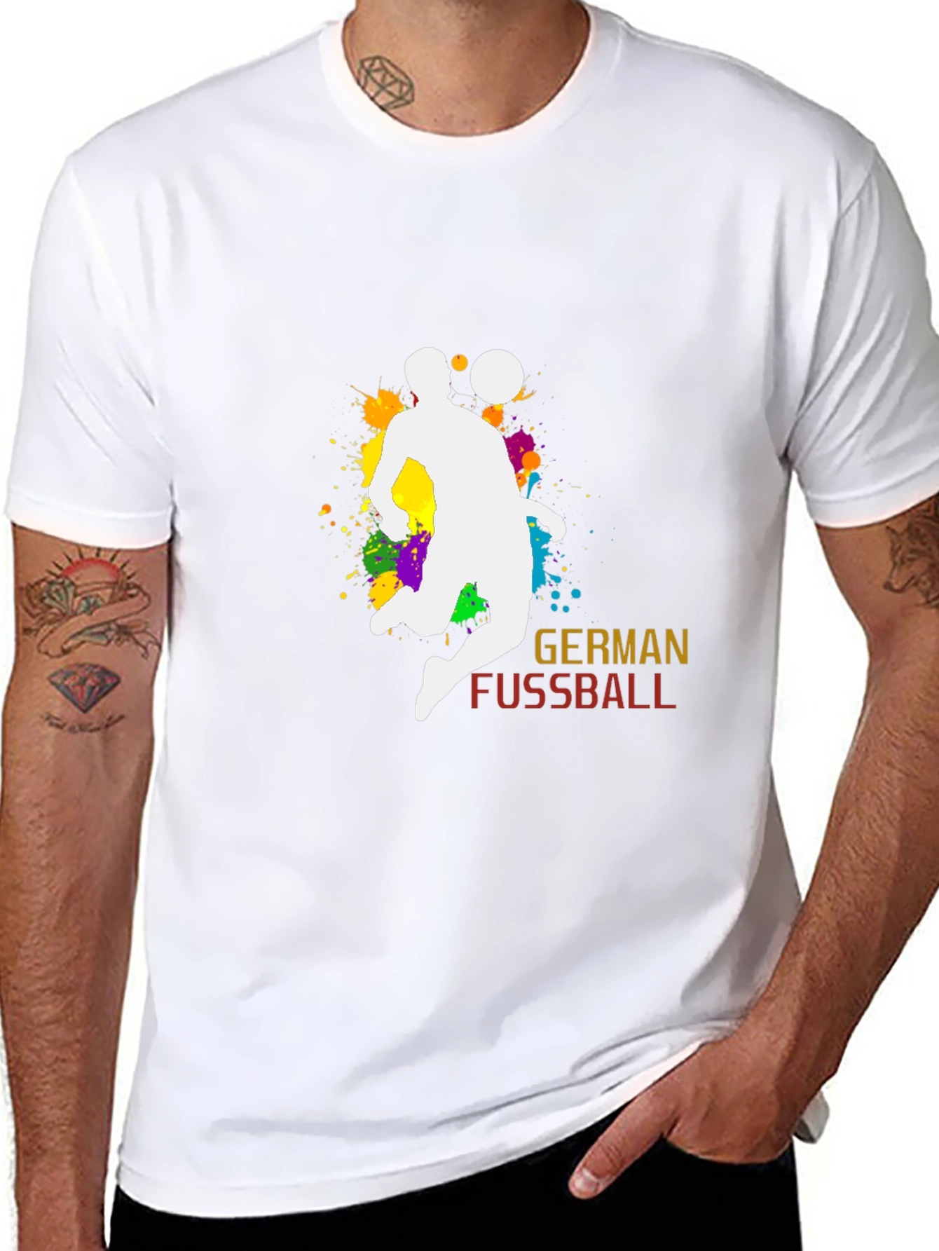German Fussball Graphic Tee - Soccer Player Design