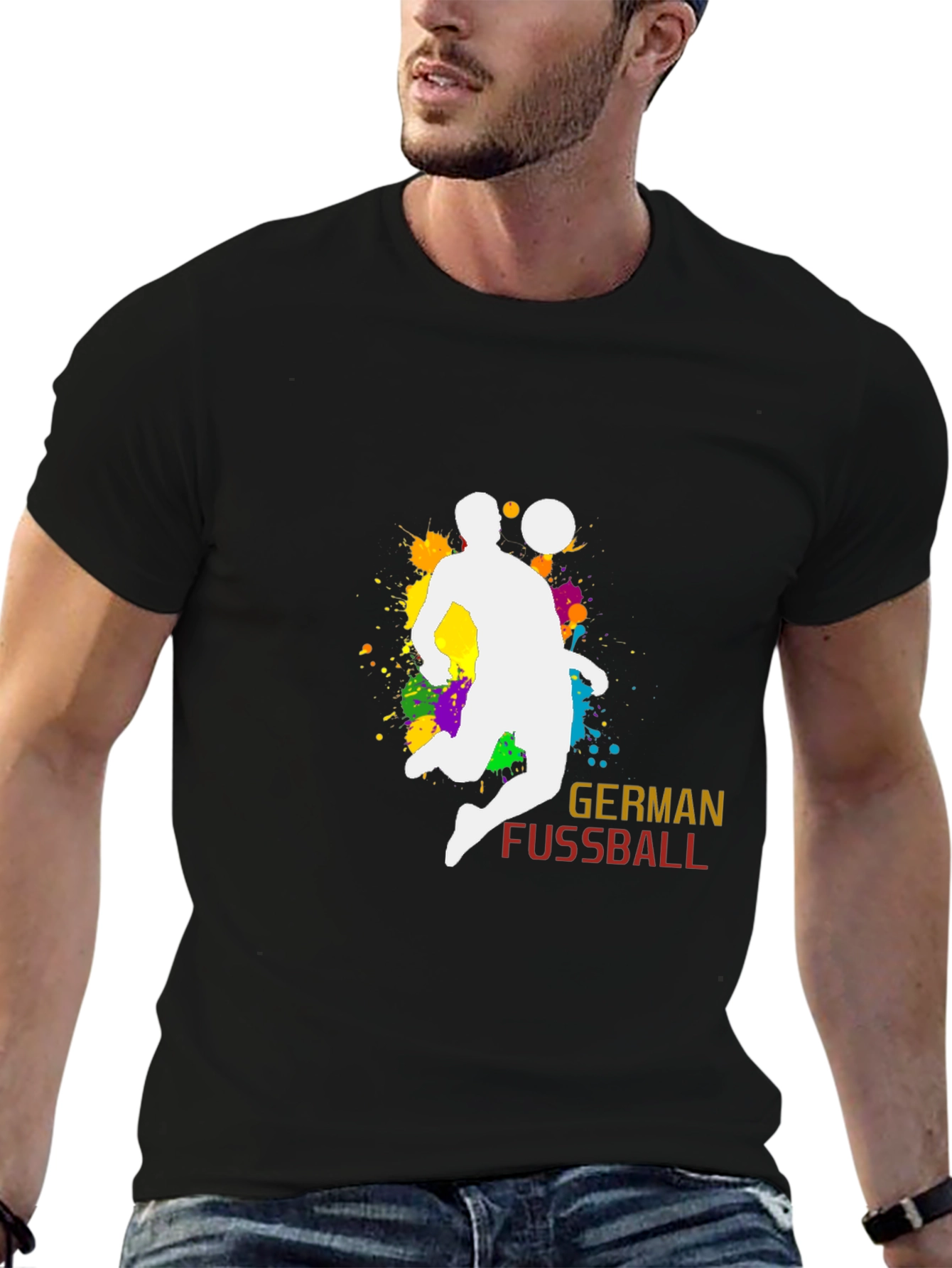 German Fussball Graphic Tee - Soccer Player Design