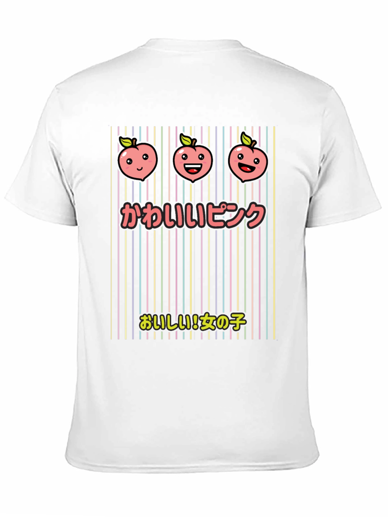 Kawaii Pink T-Shirt with Peach Design