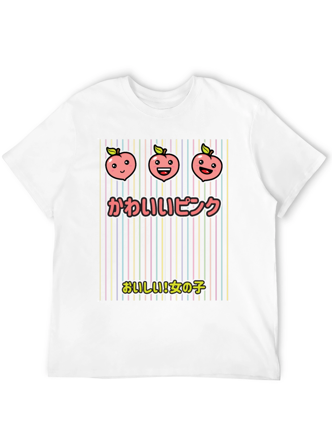 Kawaii Pink T-Shirt with Peach Design