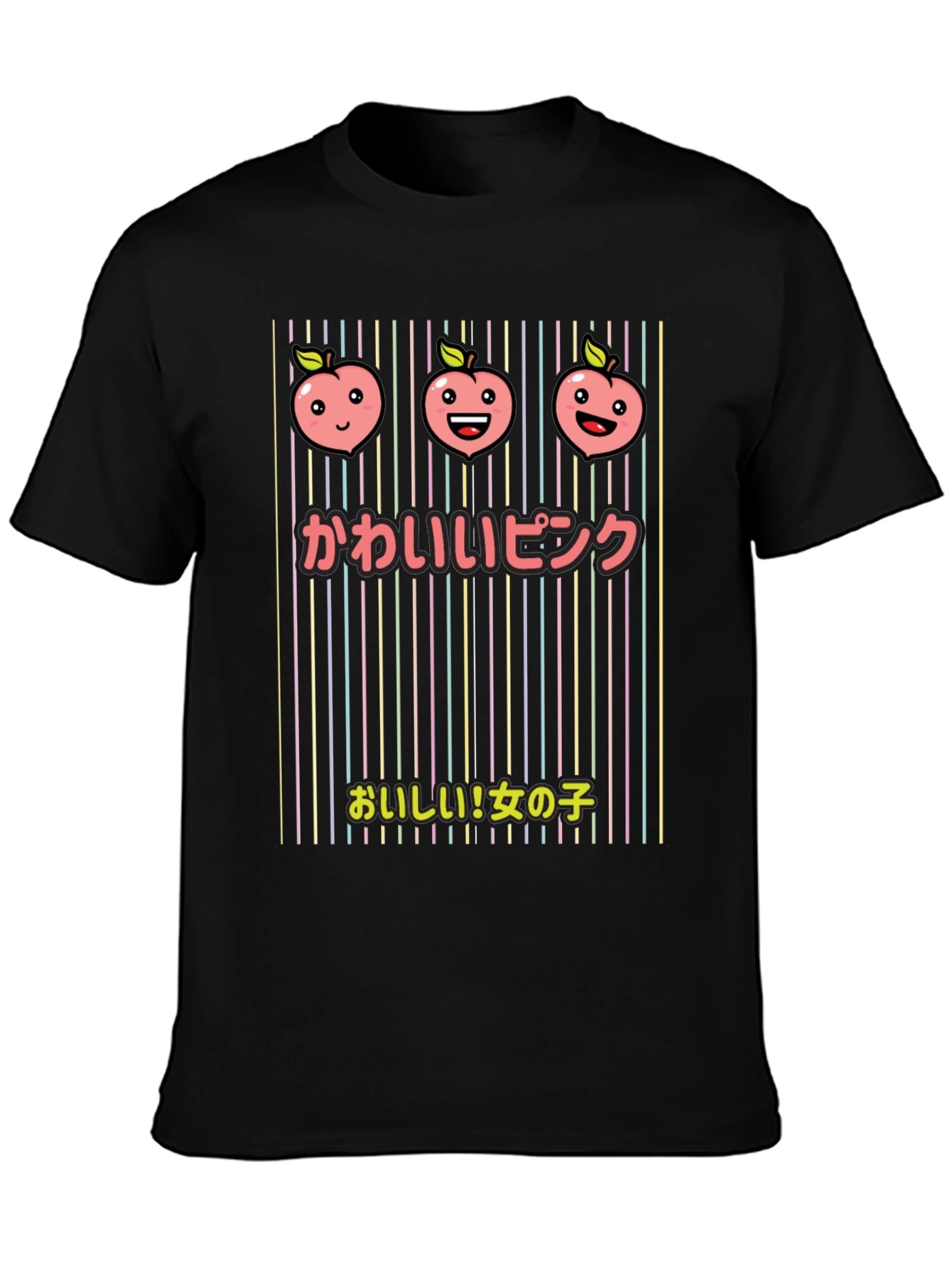 Kawaii Pink T-Shirt with Peach Design