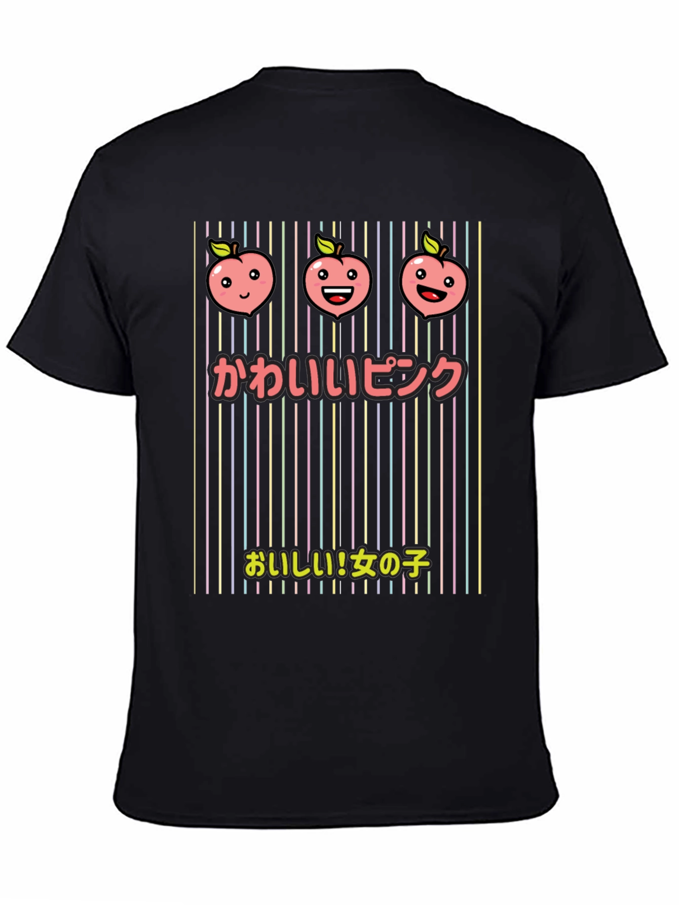 Kawaii Pink T-Shirt with Peach Design