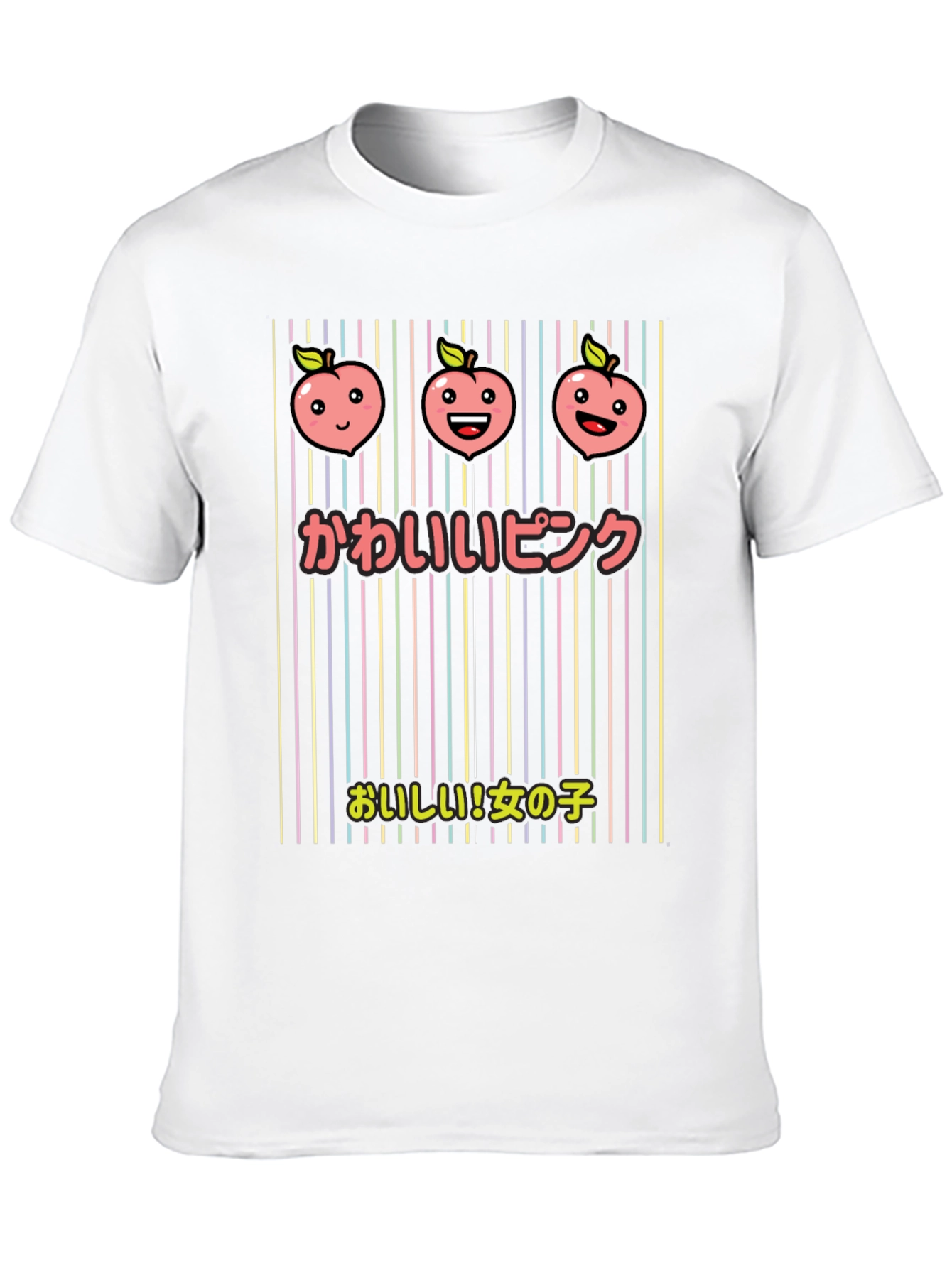Kawaii Pink T-Shirt with Peach Design