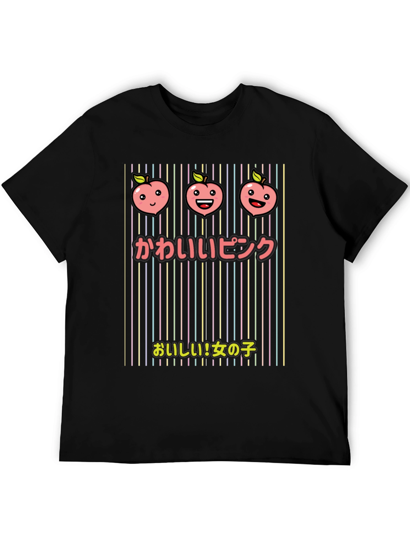 Kawaii Pink T-Shirt with Peach Design