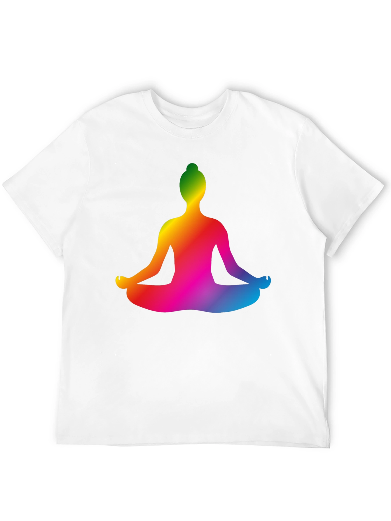 Rainbow Yoga Pose Graphic Black T-Shirt