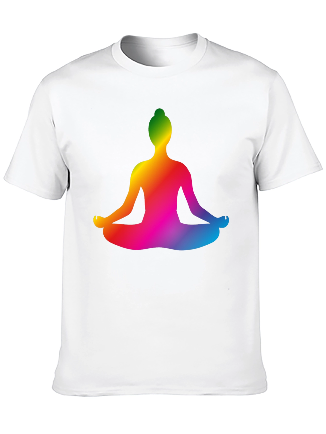 Rainbow Yoga Pose Graphic Black T-Shirt