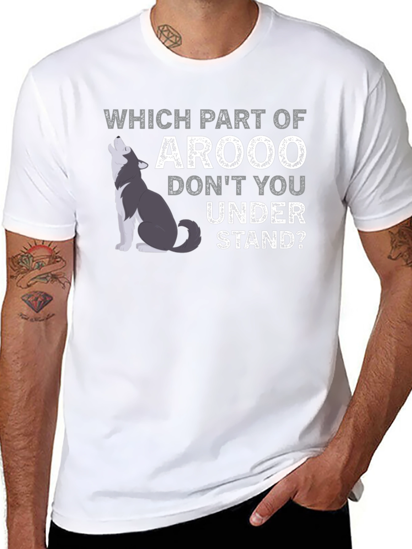 Arooo Funny Wolf T-Shirt