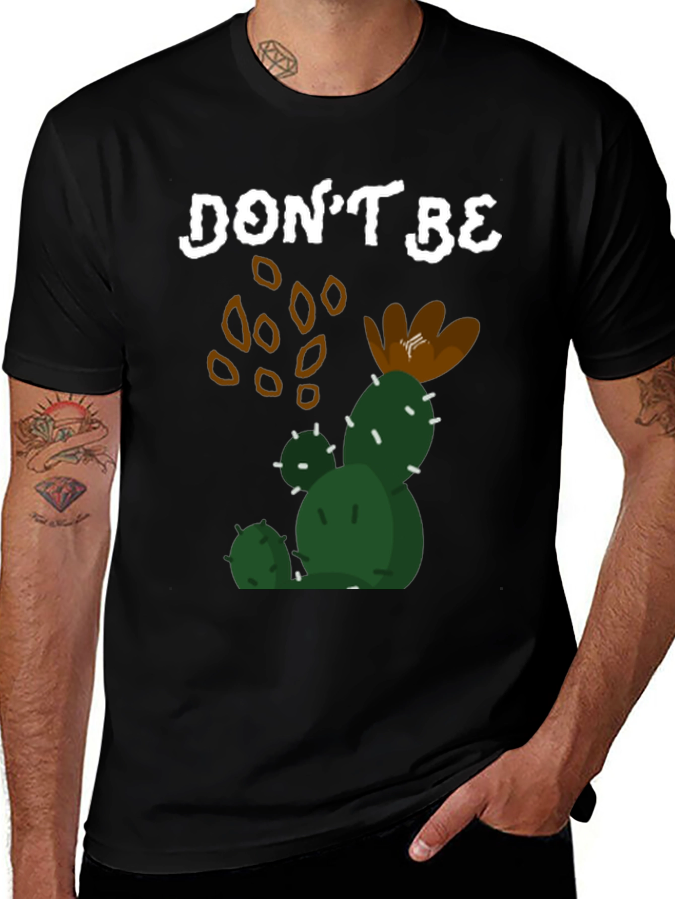 Dont Be A Prickly Cactus Black T-Shirt