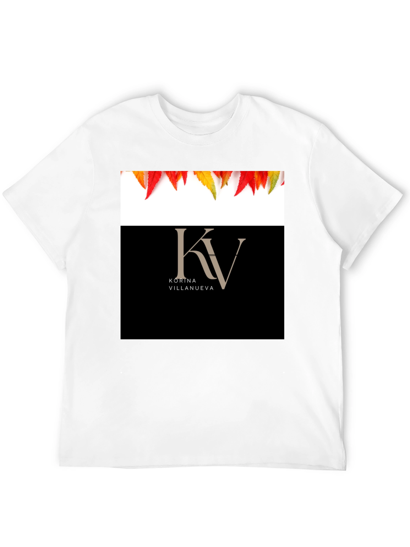 KV Kortna Villanueva Graphic Black T-Shirt