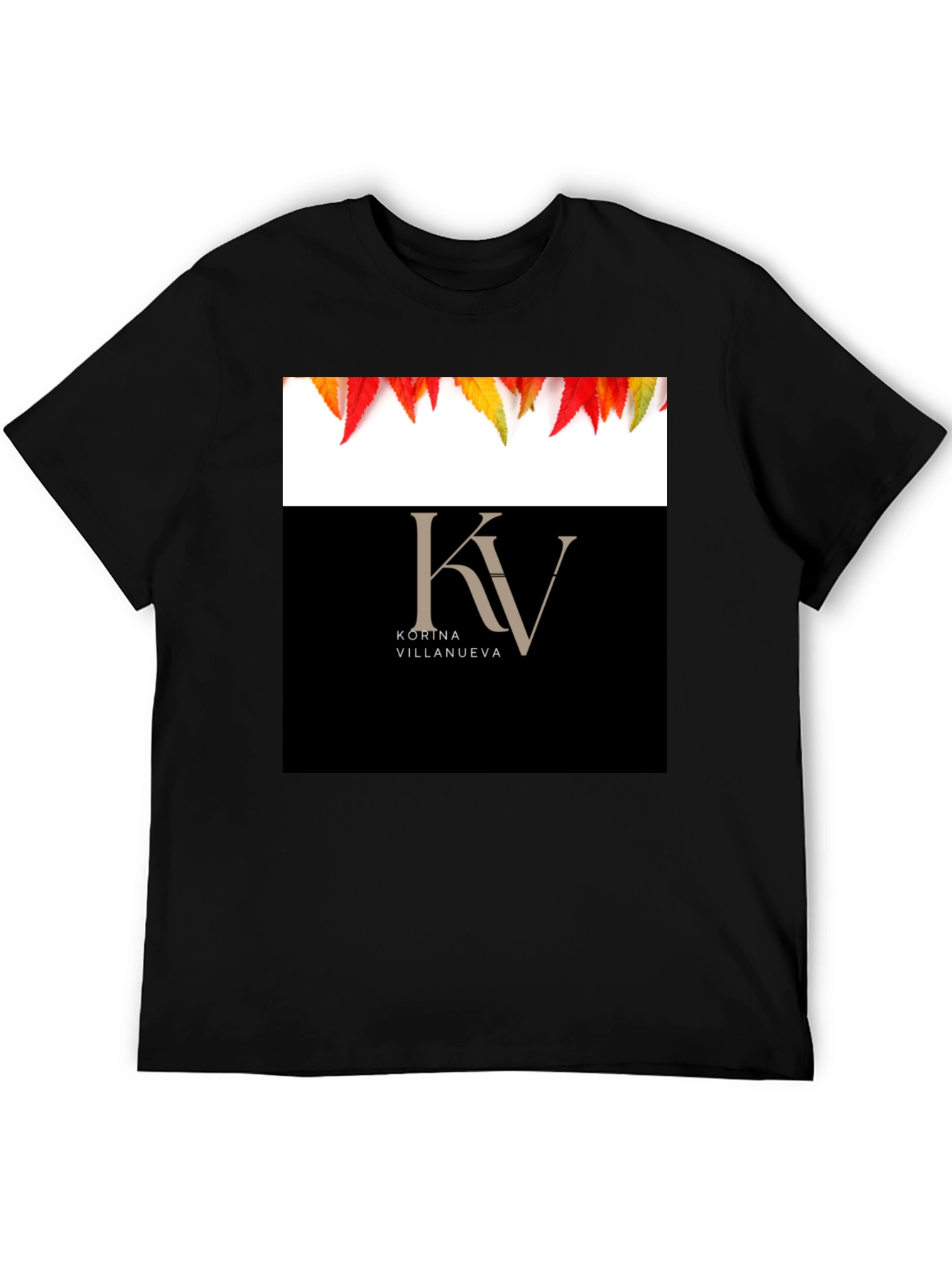 KV Kortna Villanueva Graphic Black T-Shirt