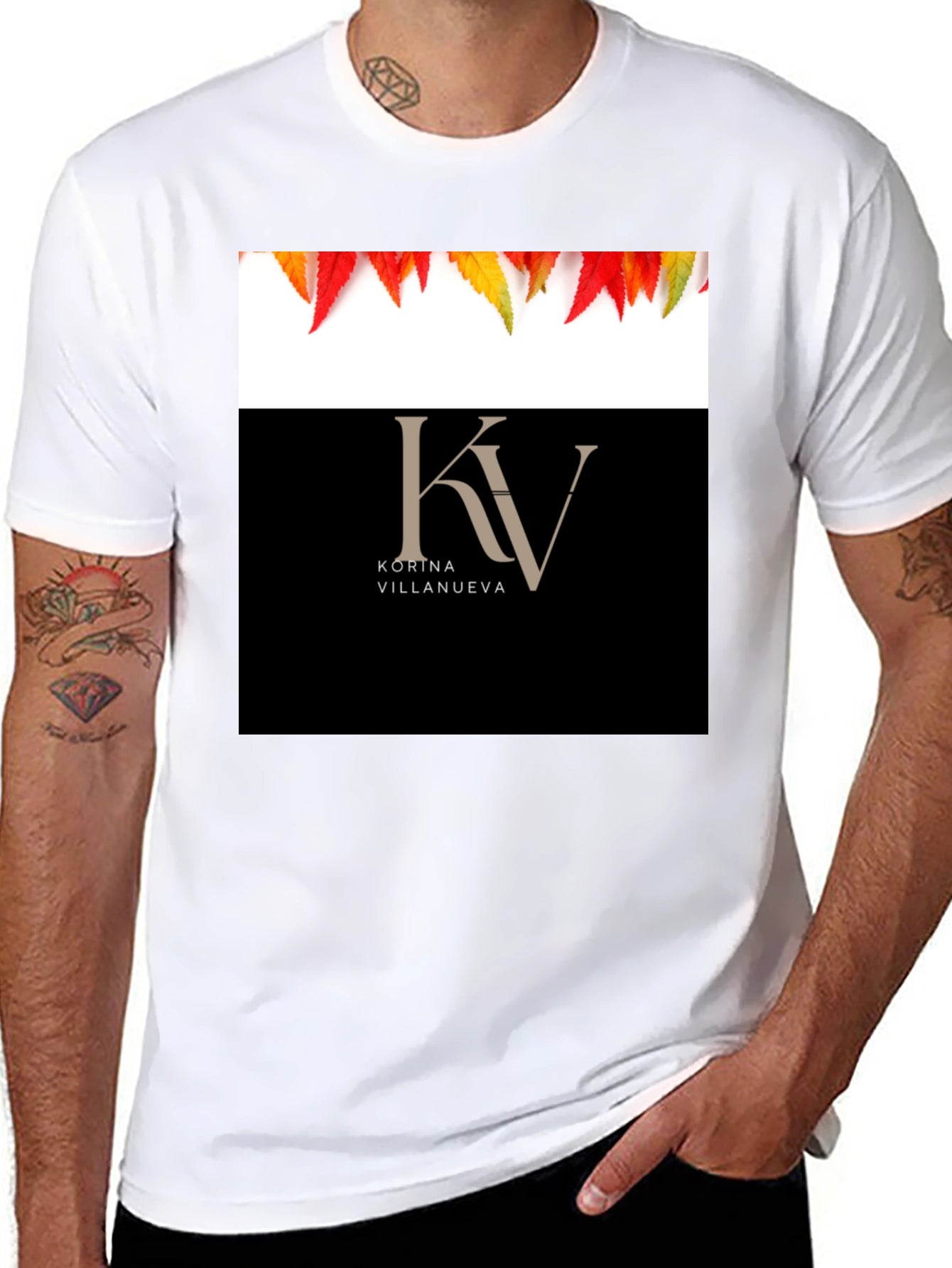 KV Kortna Villanueva Graphic Black T-Shirt