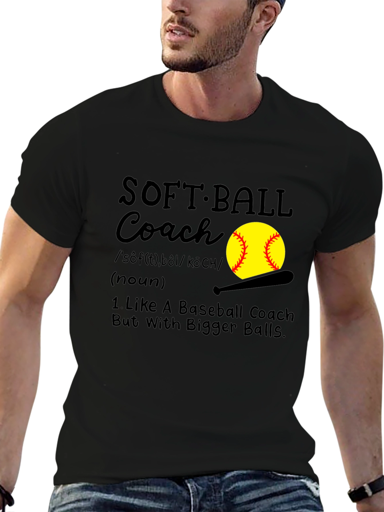 Softball Coach Graphic T-Shirt