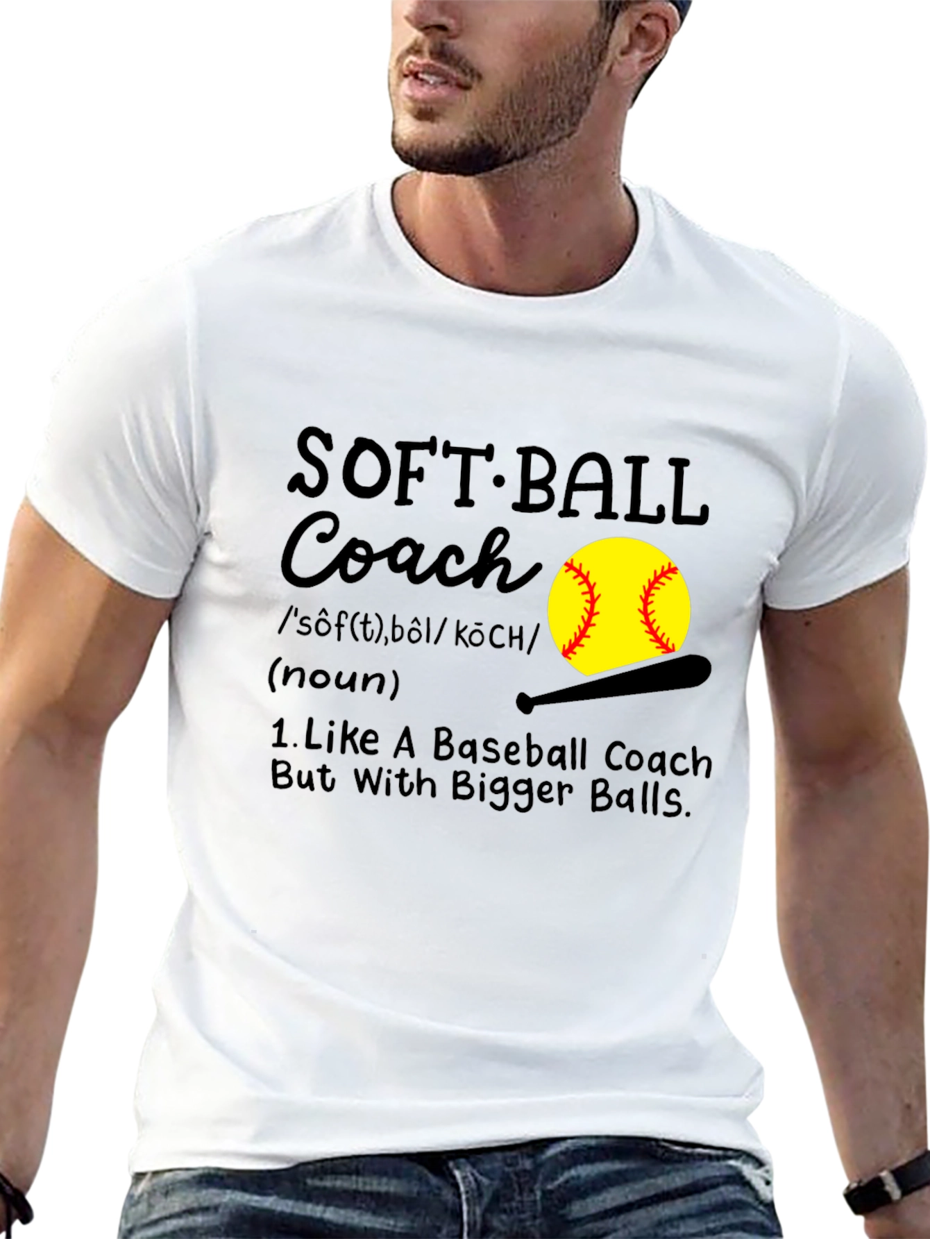 Softball Coach Graphic T-Shirt