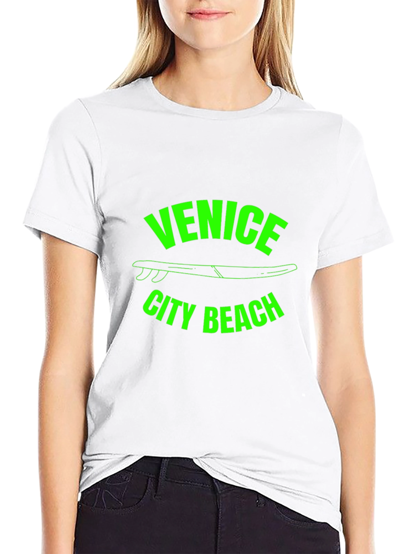 Venice City Beach Graphic T-Shirt - Black