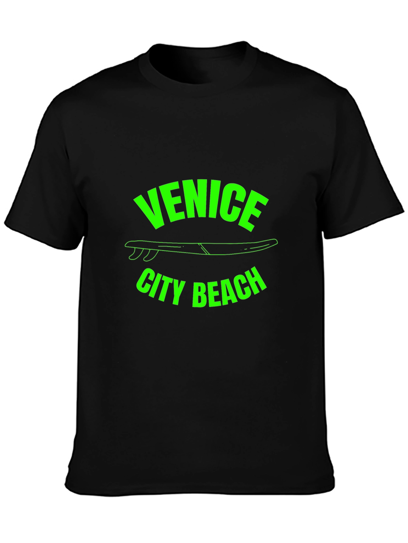 Venice City Beach Graphic T-Shirt - Black