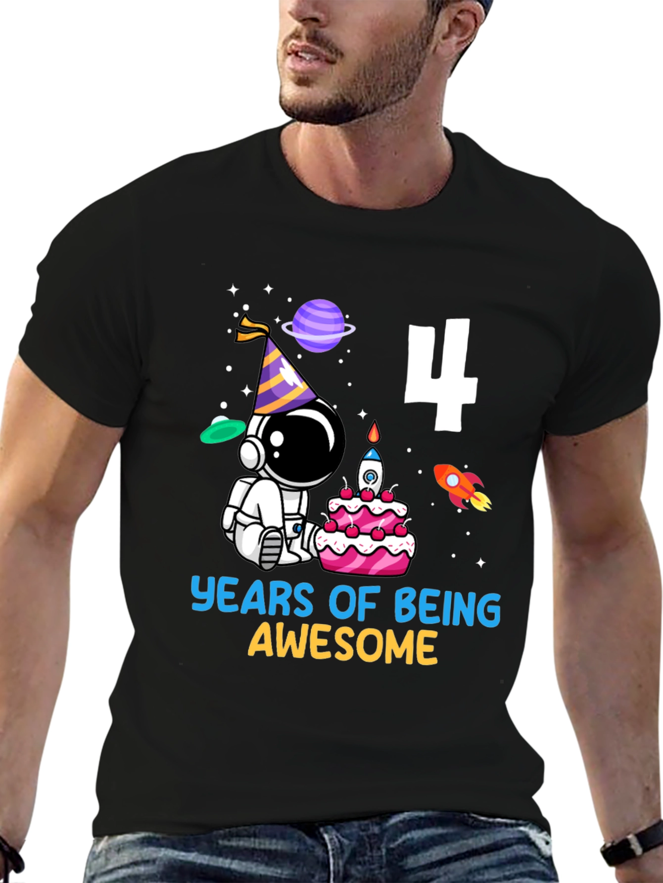 4th Birthday Astronaut T-Shirt