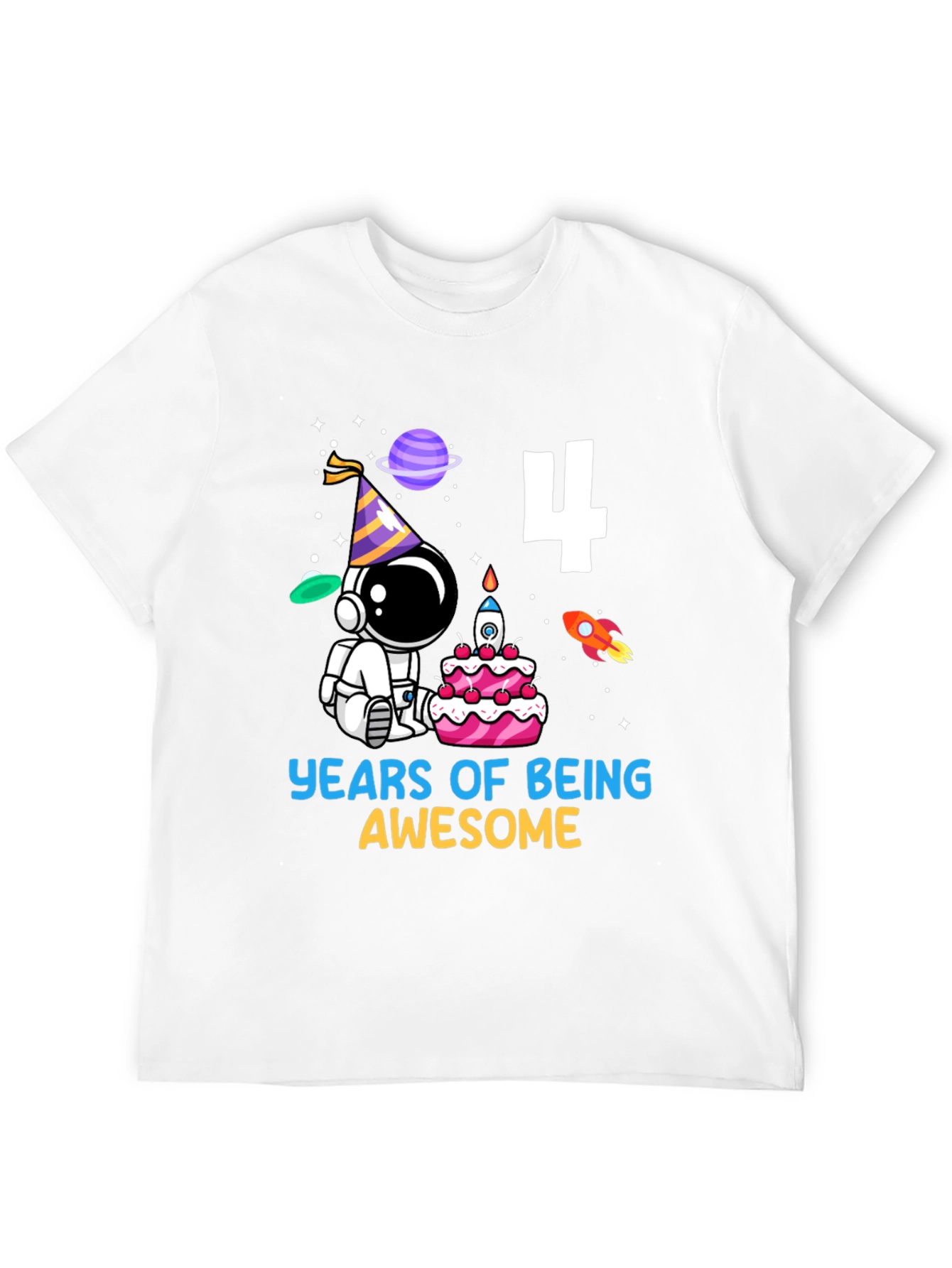 4th Birthday Astronaut T-Shirt