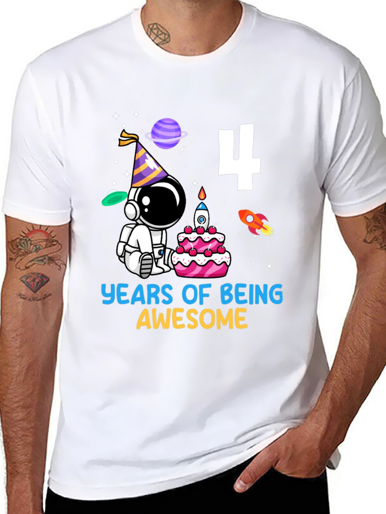 4th Birthday Astronaut T-Shirt