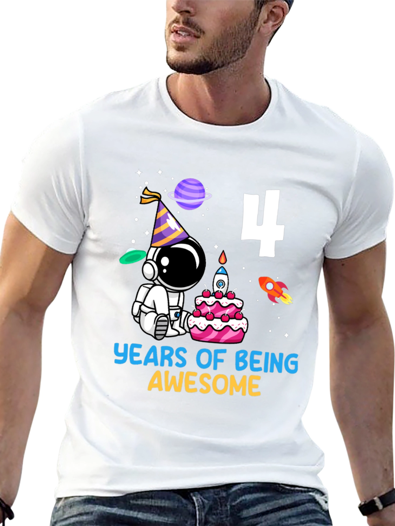 4th Birthday Astronaut T-Shirt