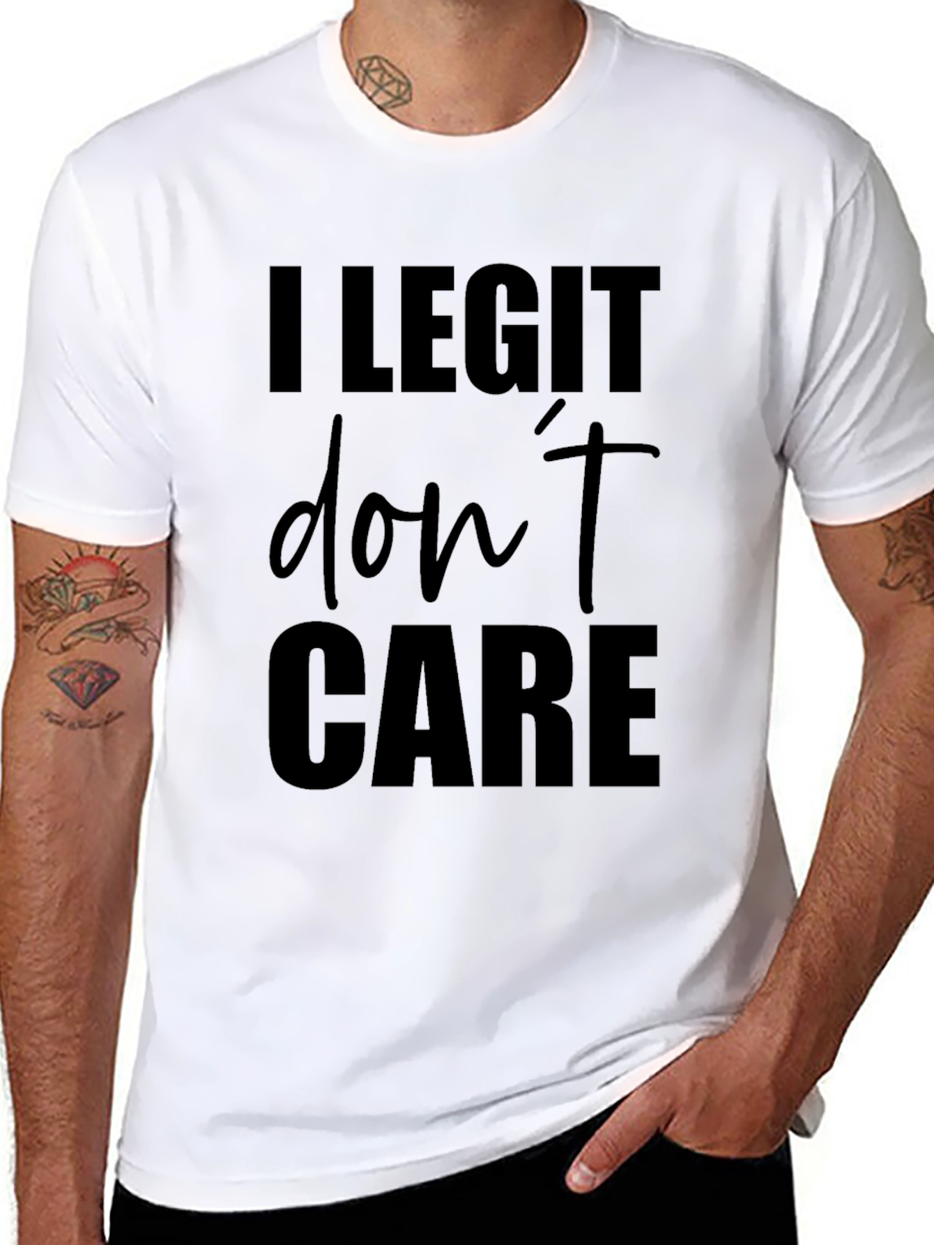 I Legit Dont Care Black T-Shirt