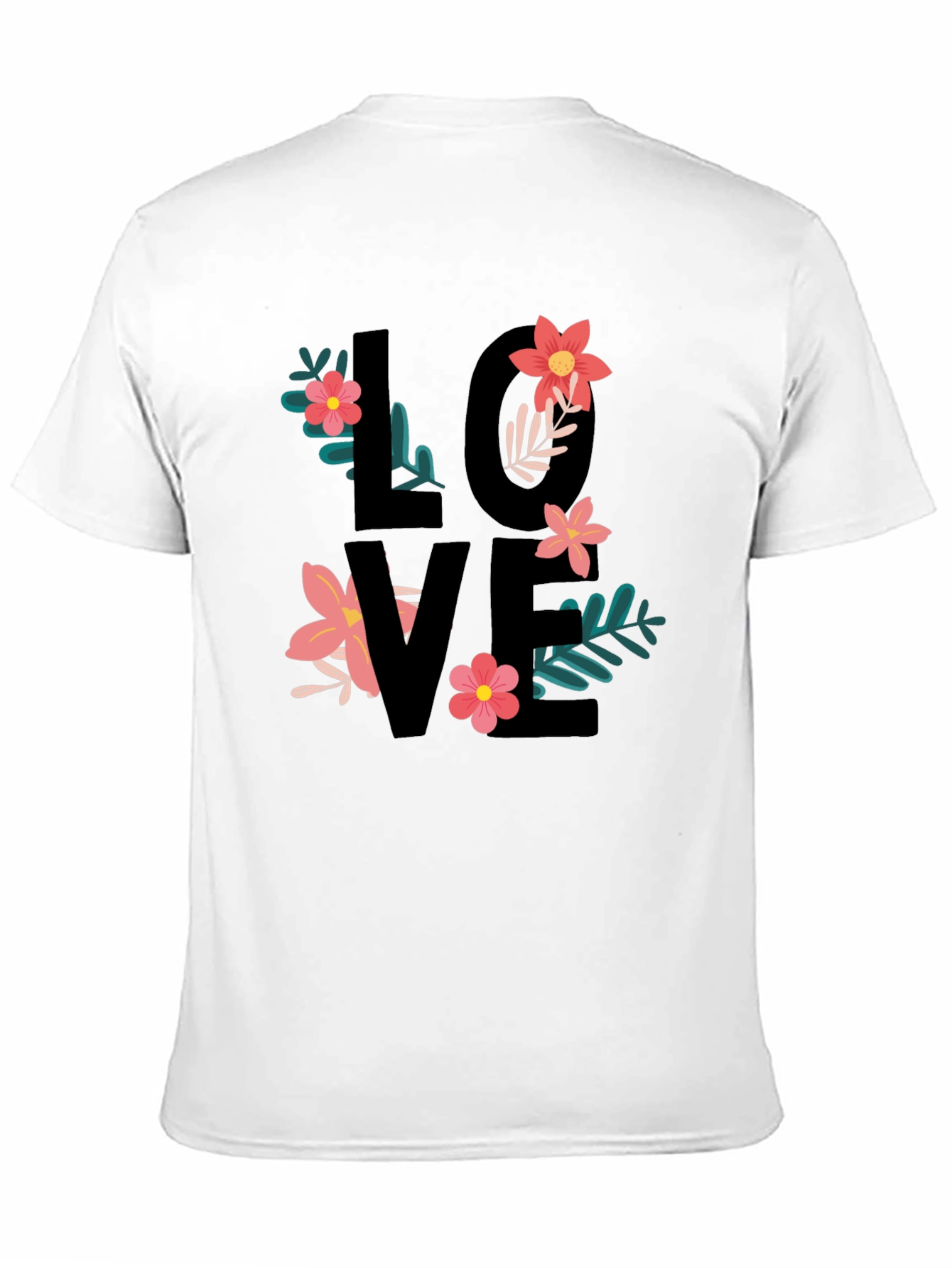 Floral Love T-Shirt - Black Graphic Tee