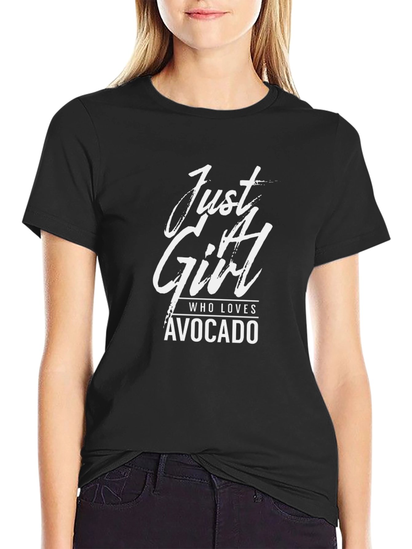 Just A Girl Who Loves Avocado Black T-Shirt