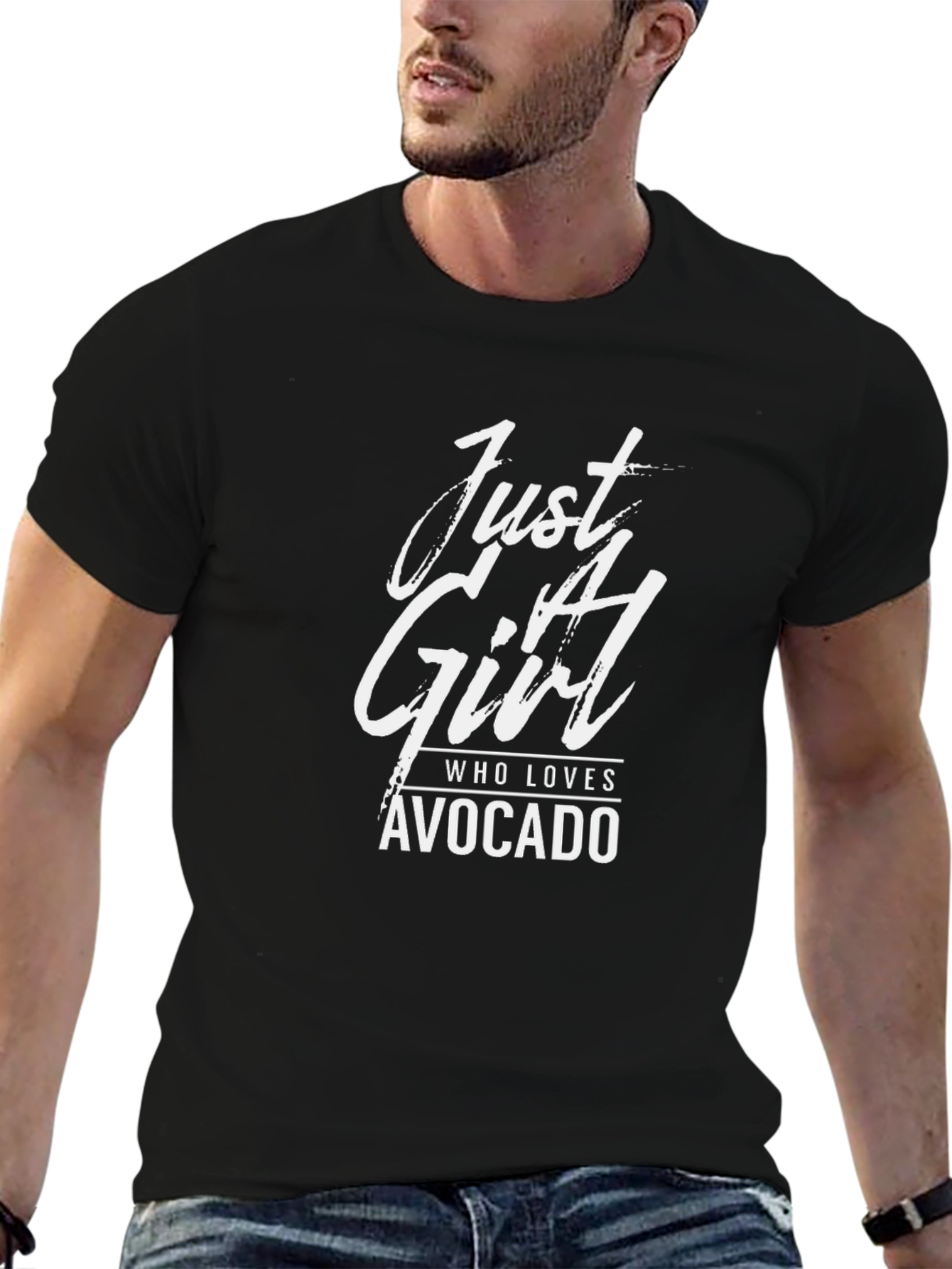 Just A Girl Who Loves Avocado Black T-Shirt
