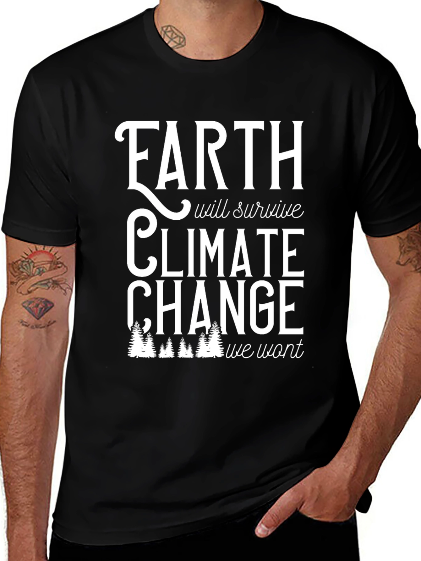 Earth Climate Change T-Shirt - Black