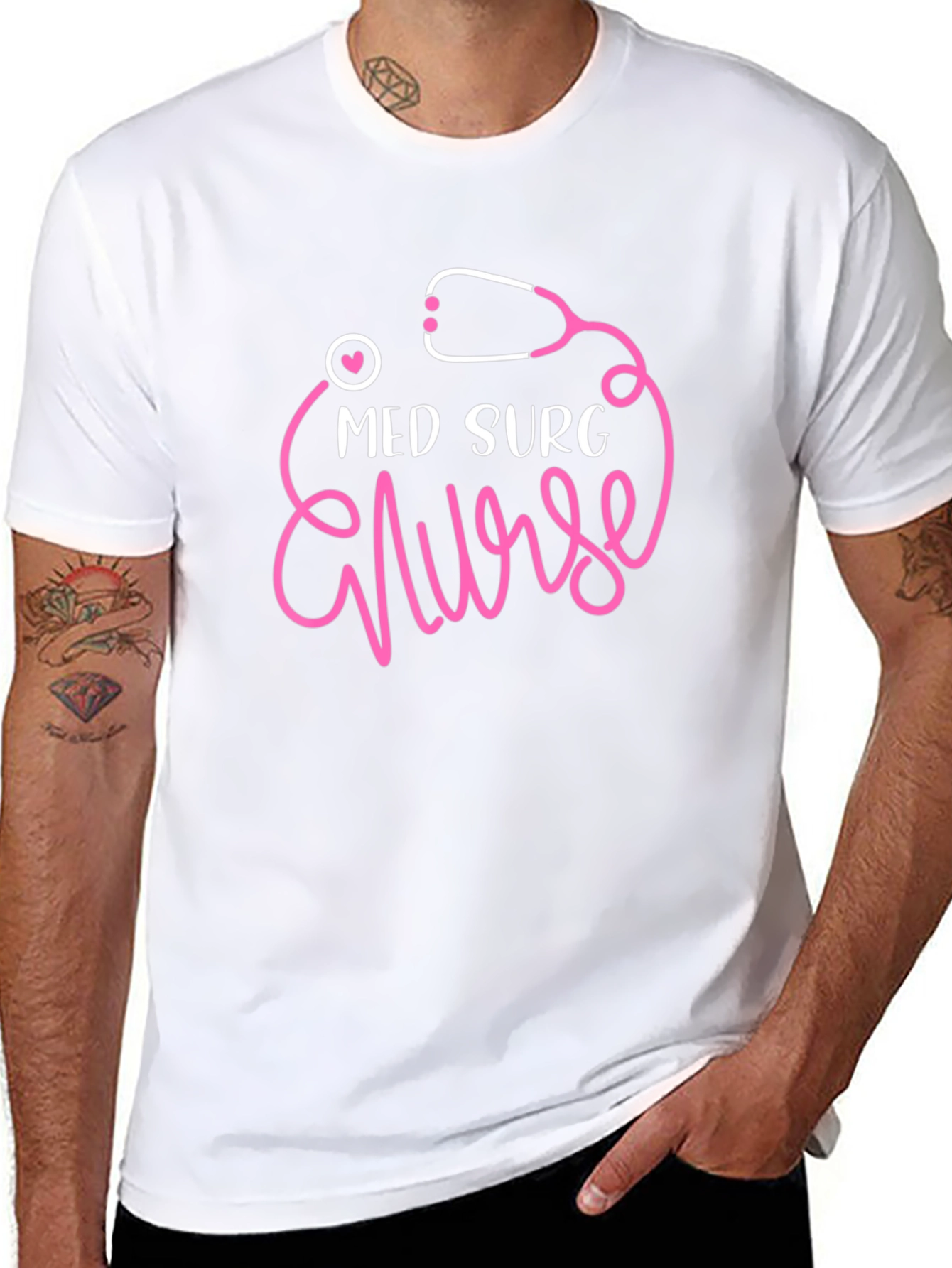 Med Surg Nurse T-Shirt - Stethoscope Design