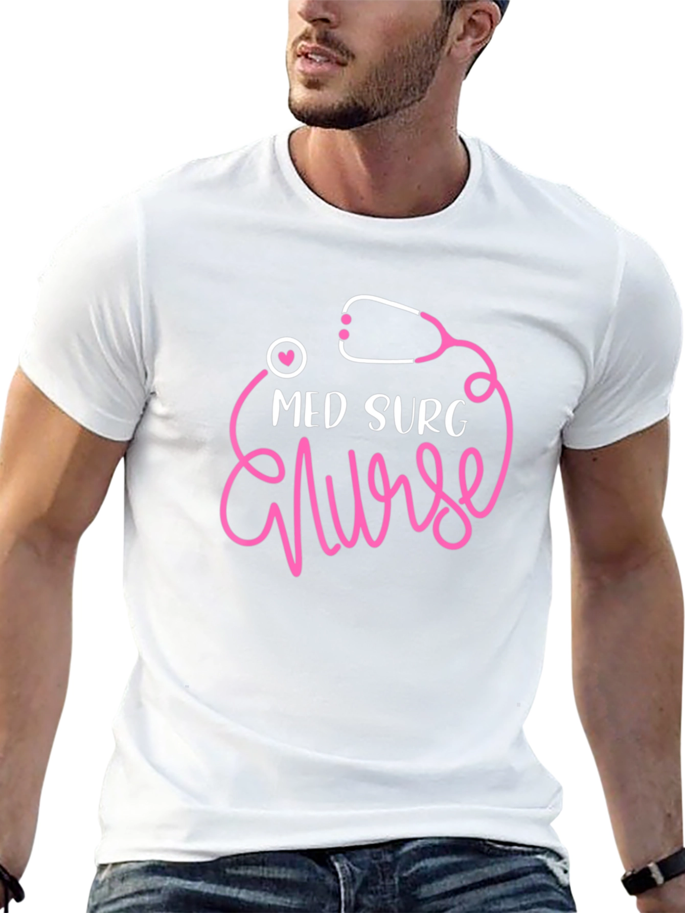 Med Surg Nurse T-Shirt - Stethoscope Design