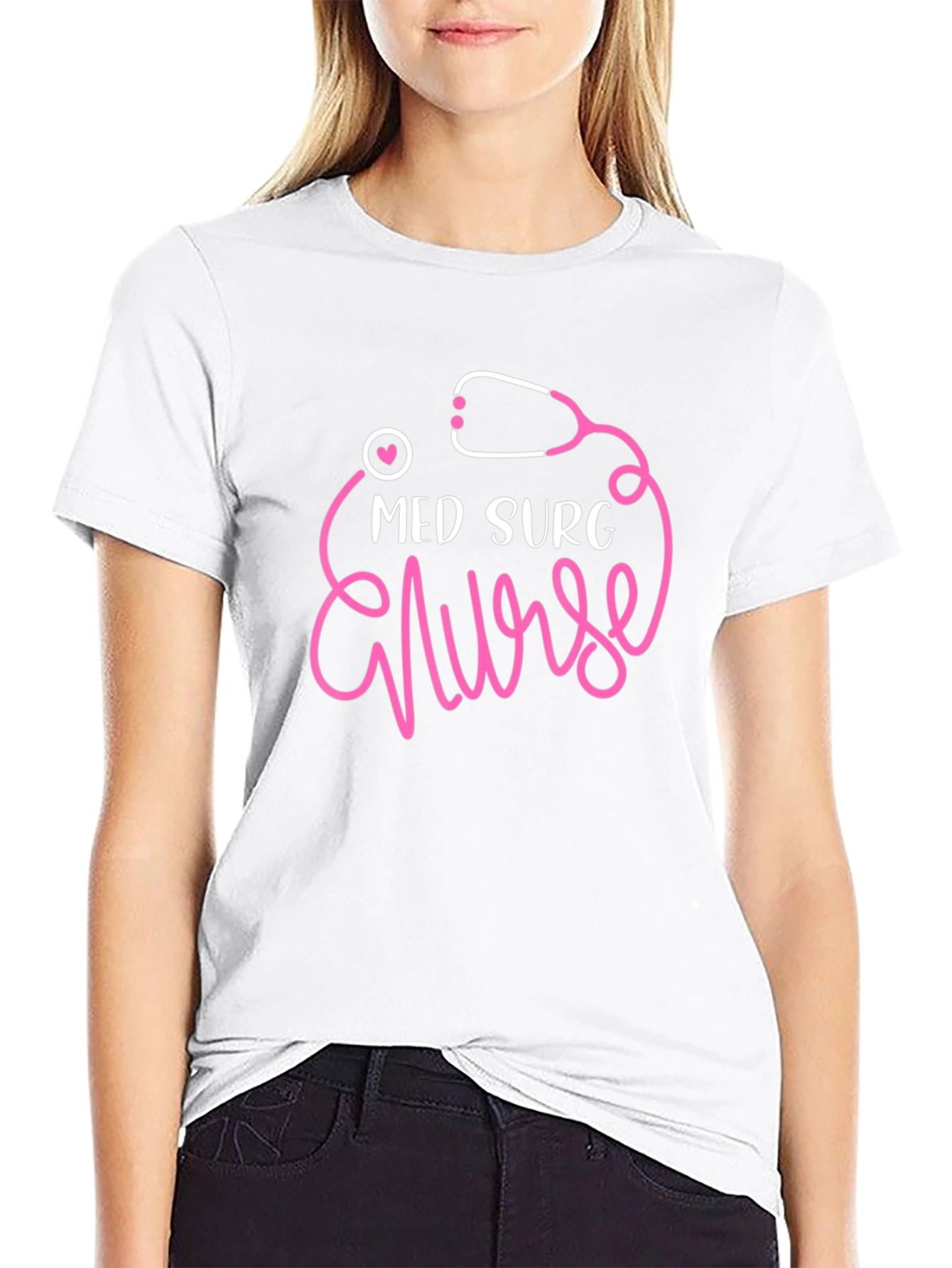 Med Surg Nurse T-Shirt - Stethoscope Design
