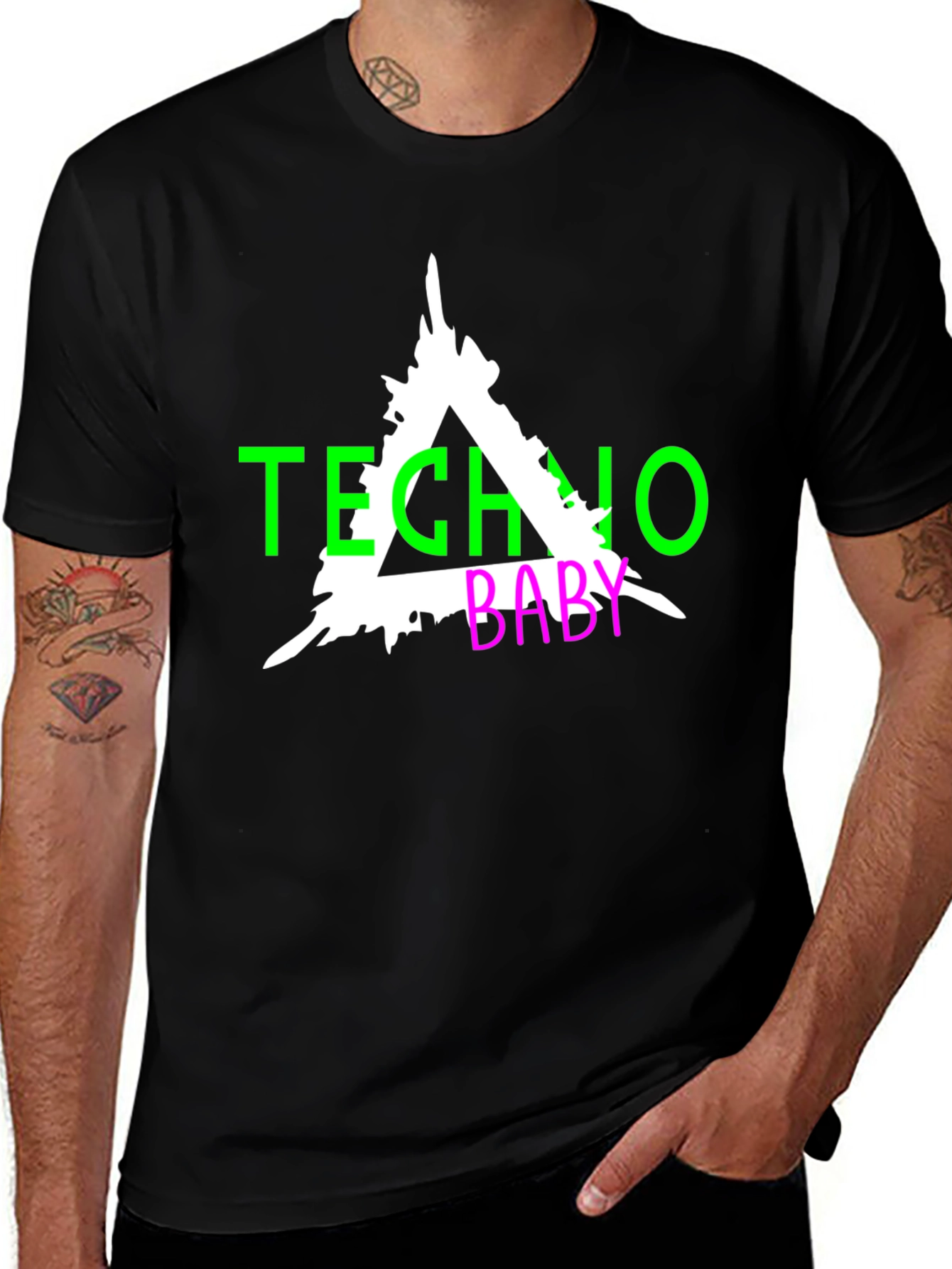 Techno Baby Graphic Tee - Black
