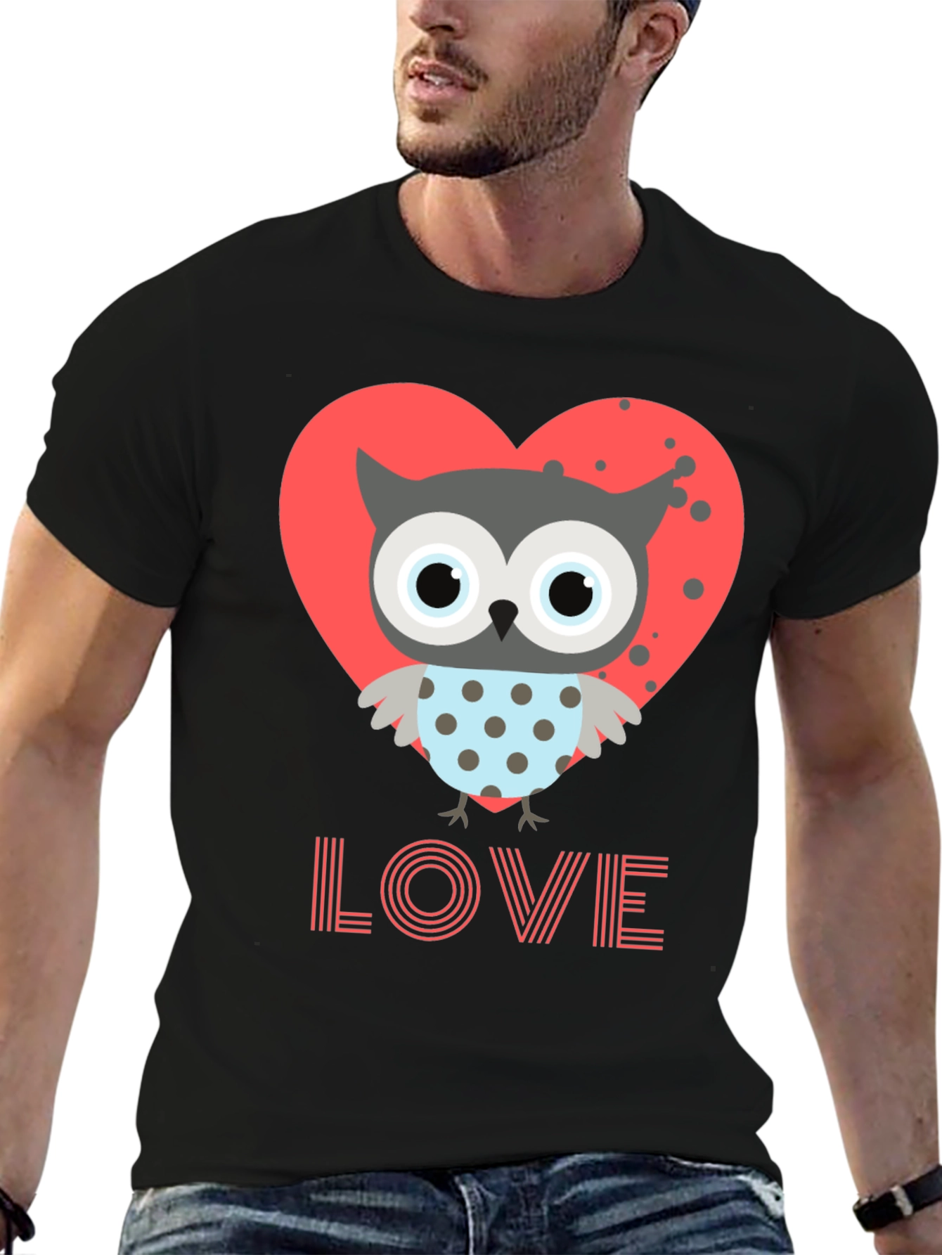 Owl Love T-Shirt Cute Valentines Day Graphic Tee