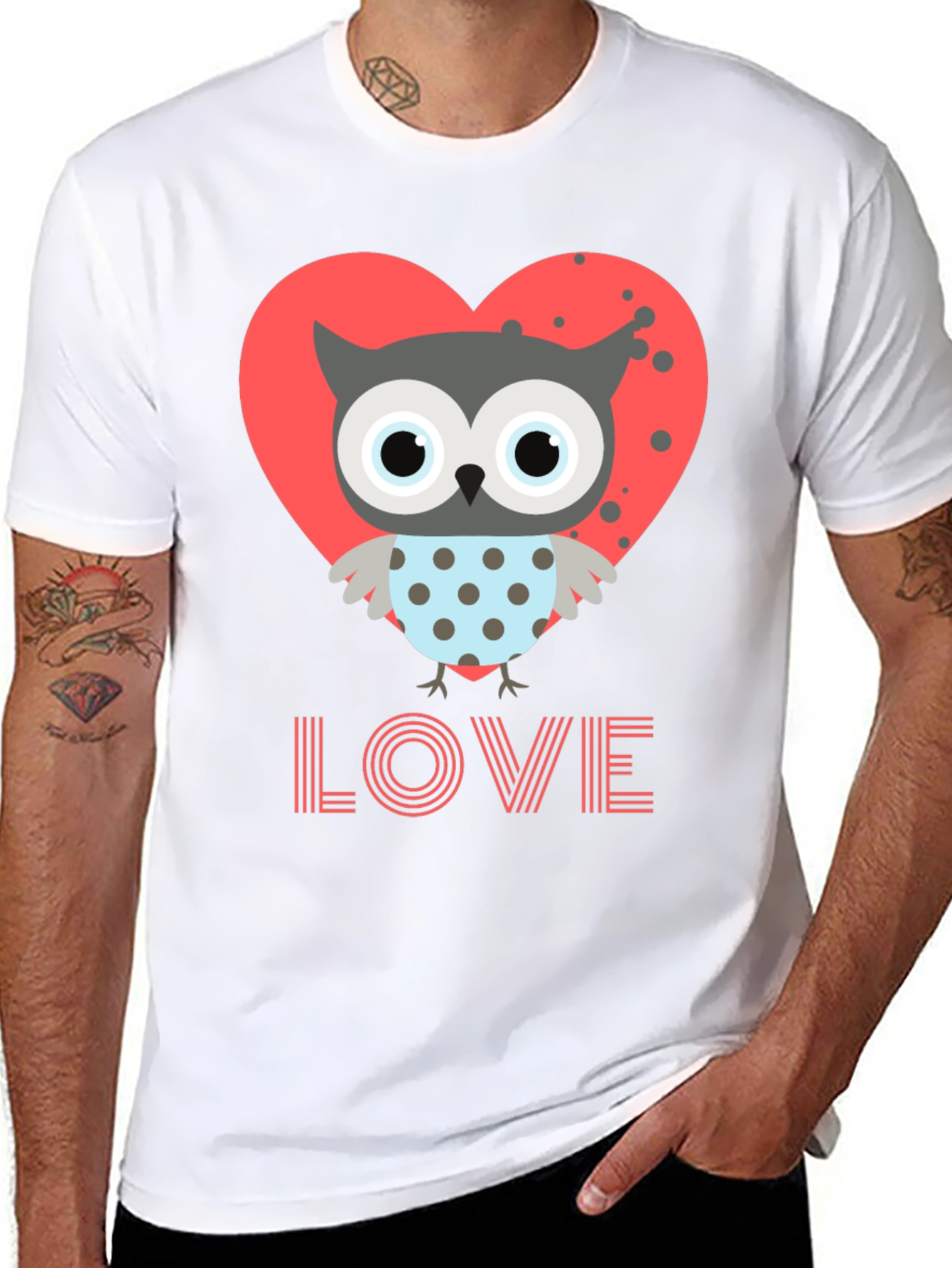 Owl Love T-Shirt Cute Valentines Day Graphic Tee