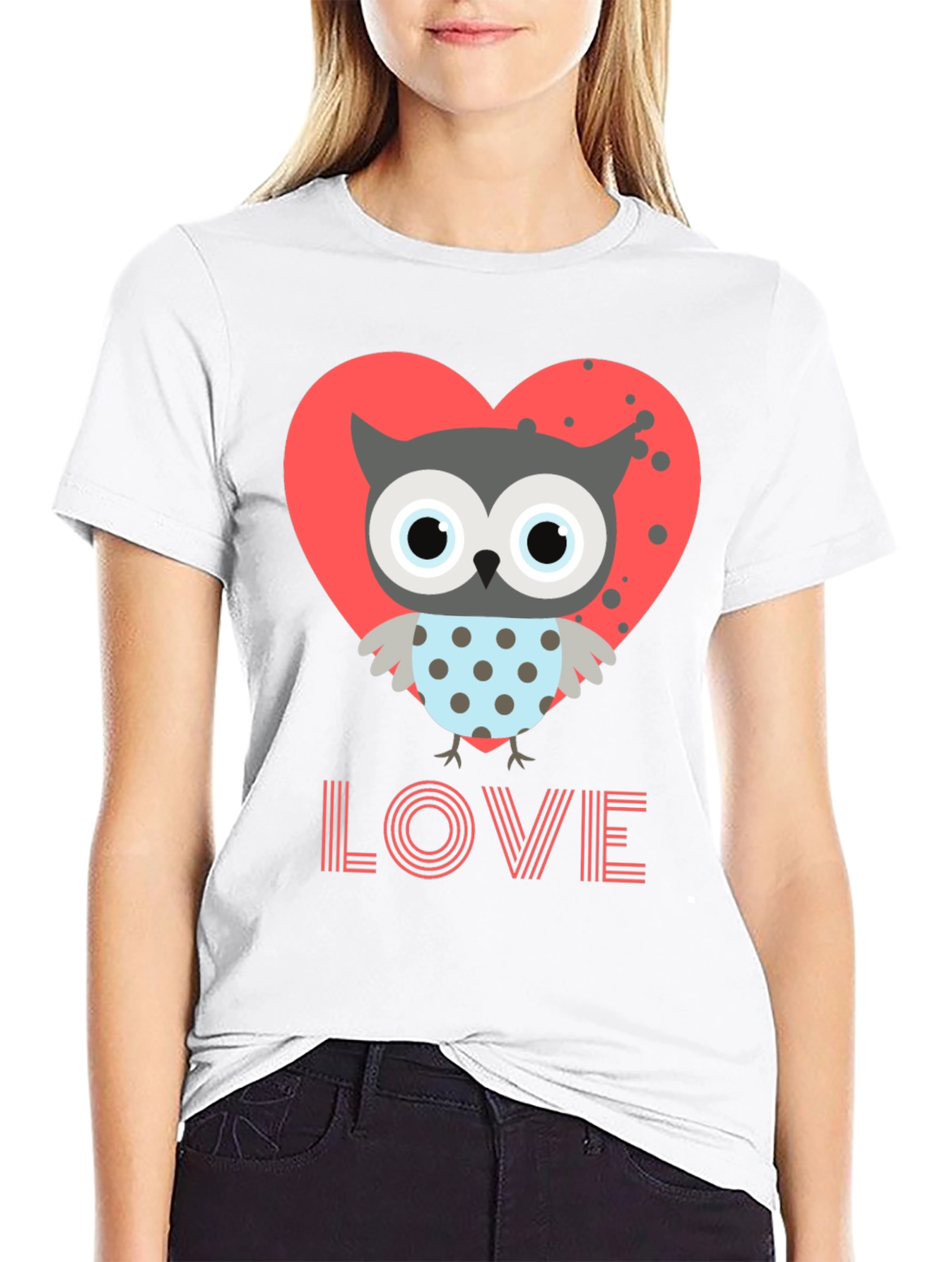 Owl Love T-Shirt Cute Valentines Day Graphic Tee