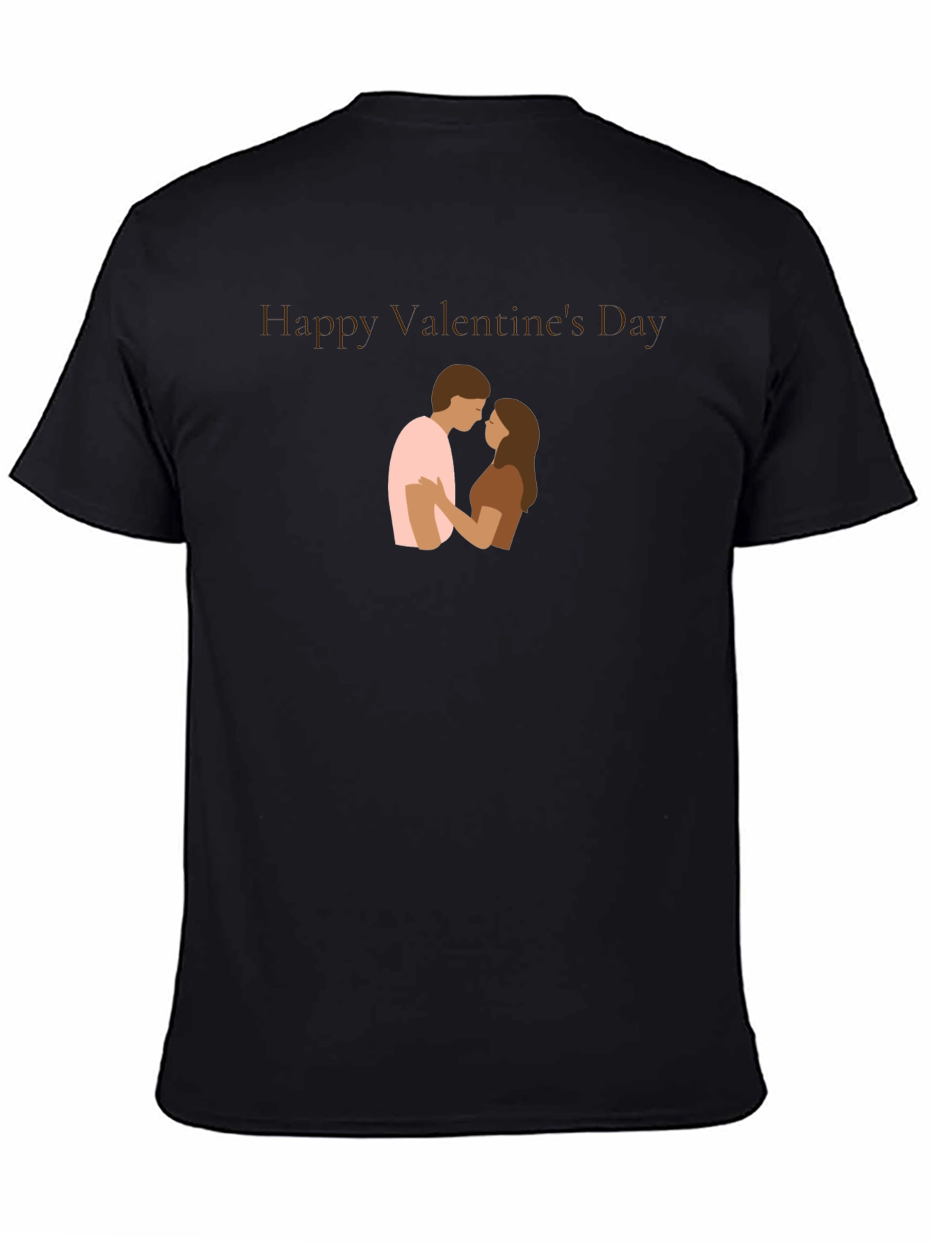 Valentines Day Couple Graphic Black T-Shirt