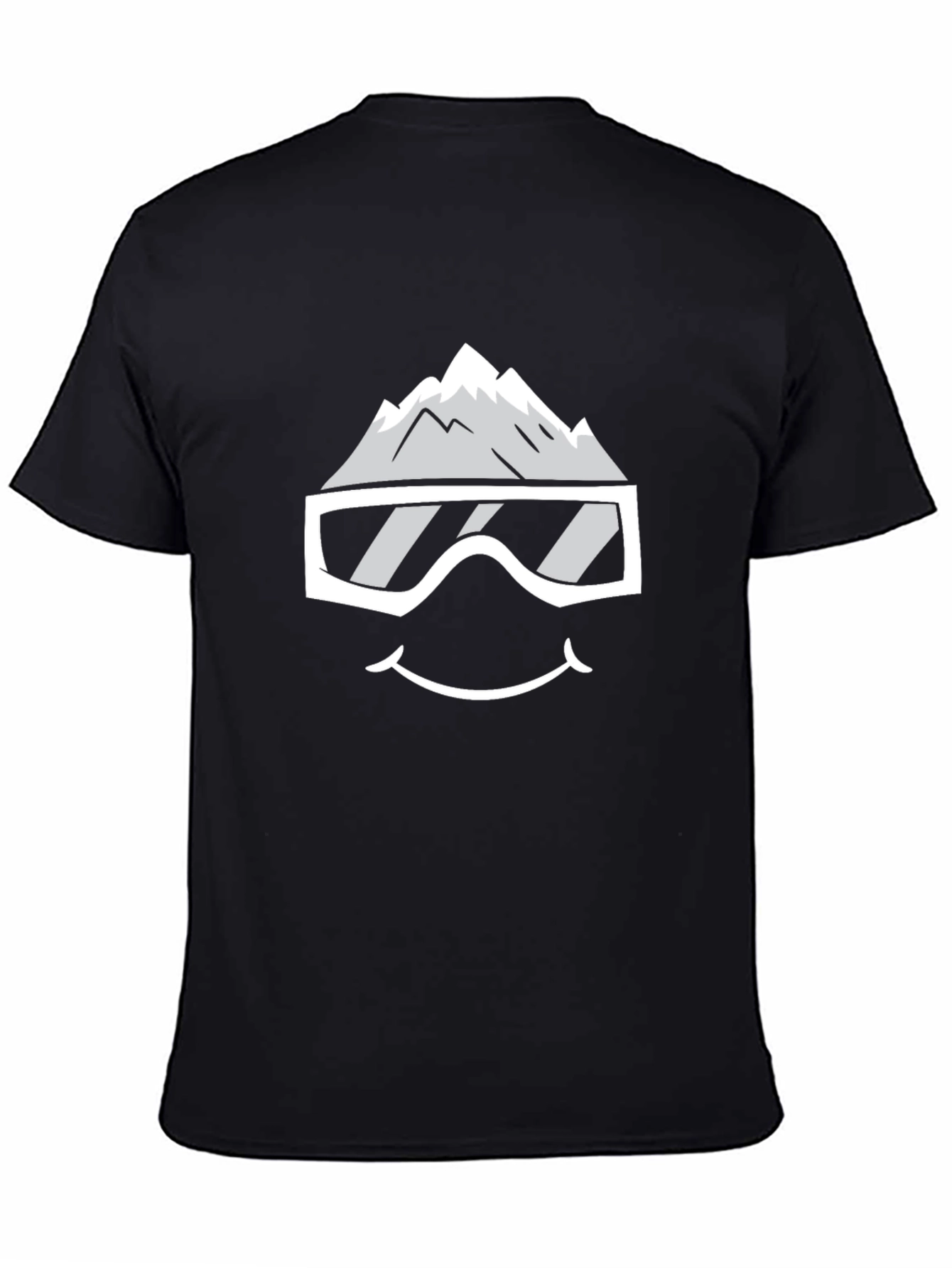 Snowy Mountain Face Graphic Tee - Black