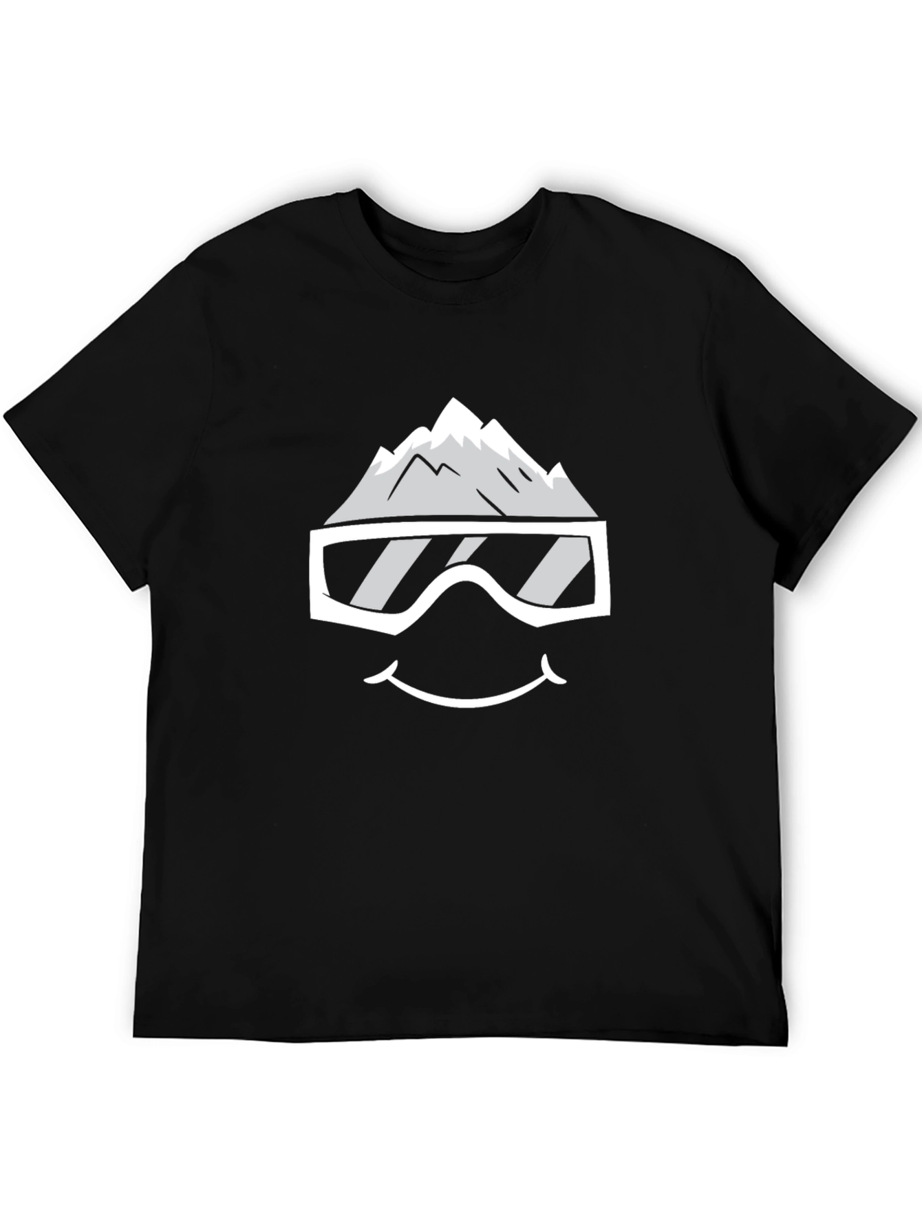 Snowy Mountain Face Graphic Tee - Black