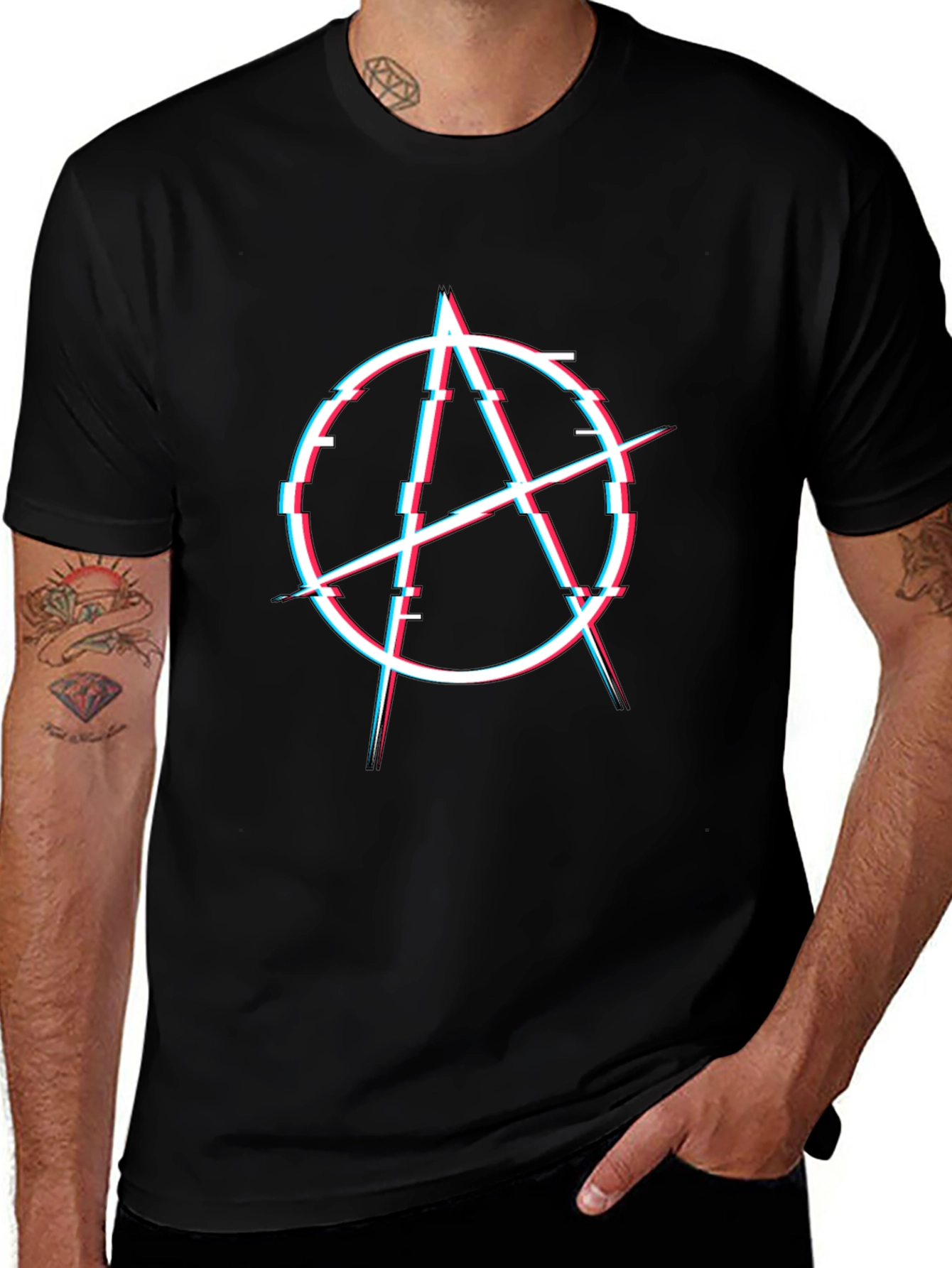 Anarchy Glitch T-Shirt - Stylish Graphic Tee