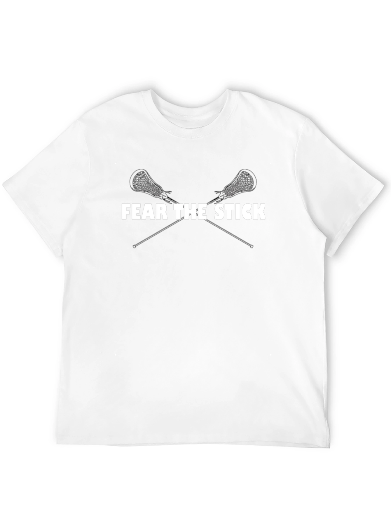 Fear The Stick Lacrosse T-Shirt - Black Graphic Tee