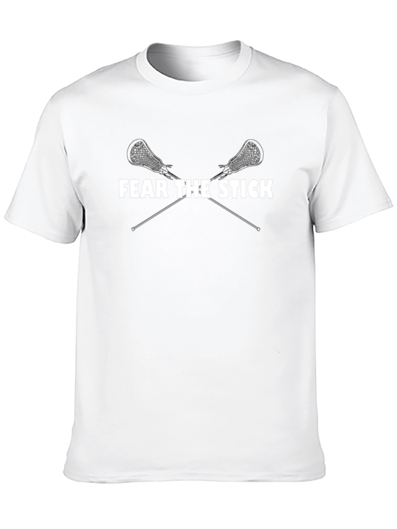 Fear The Stick Lacrosse T-Shirt - Black Graphic Tee