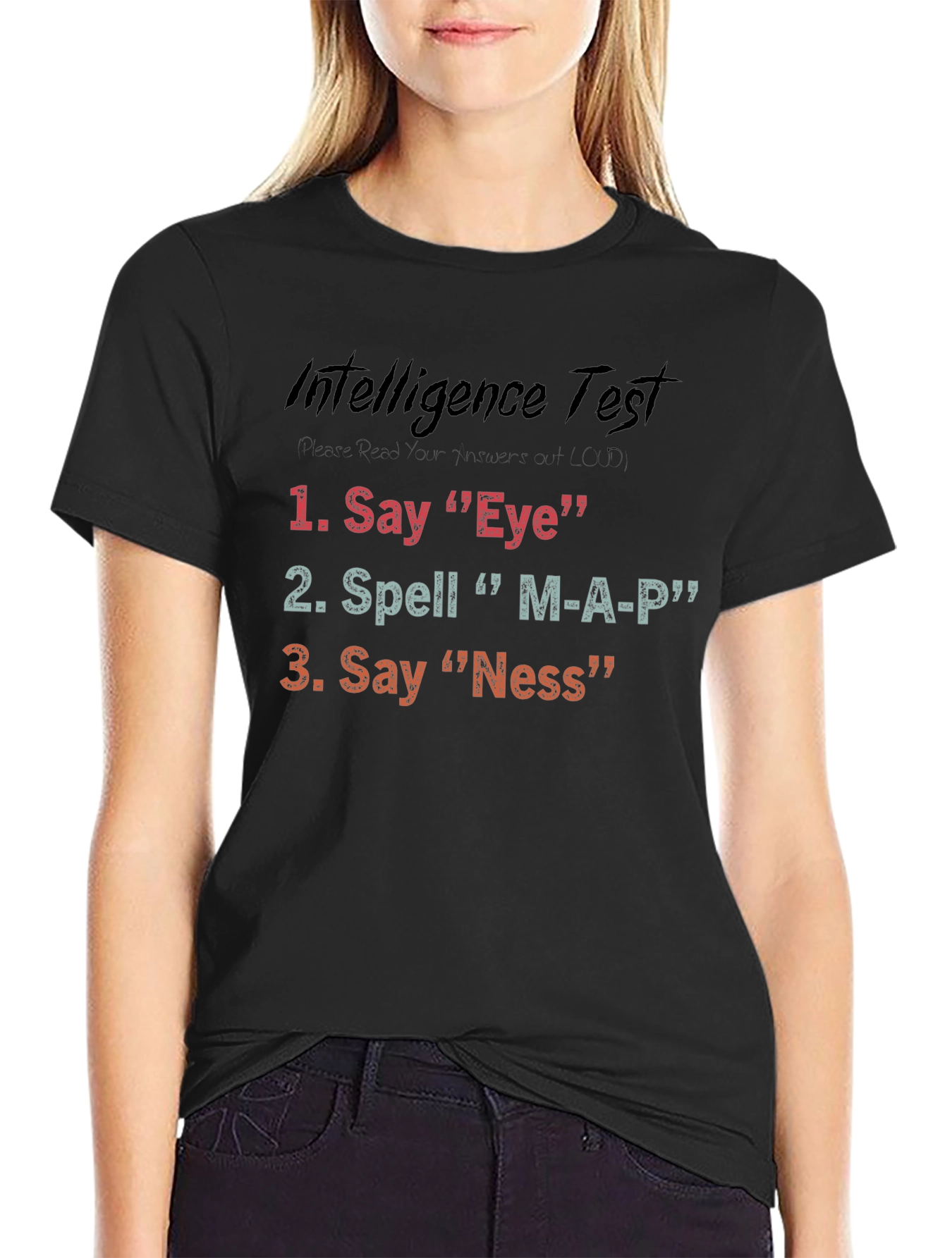Intelligence Test Funny Graphic T-Shirt