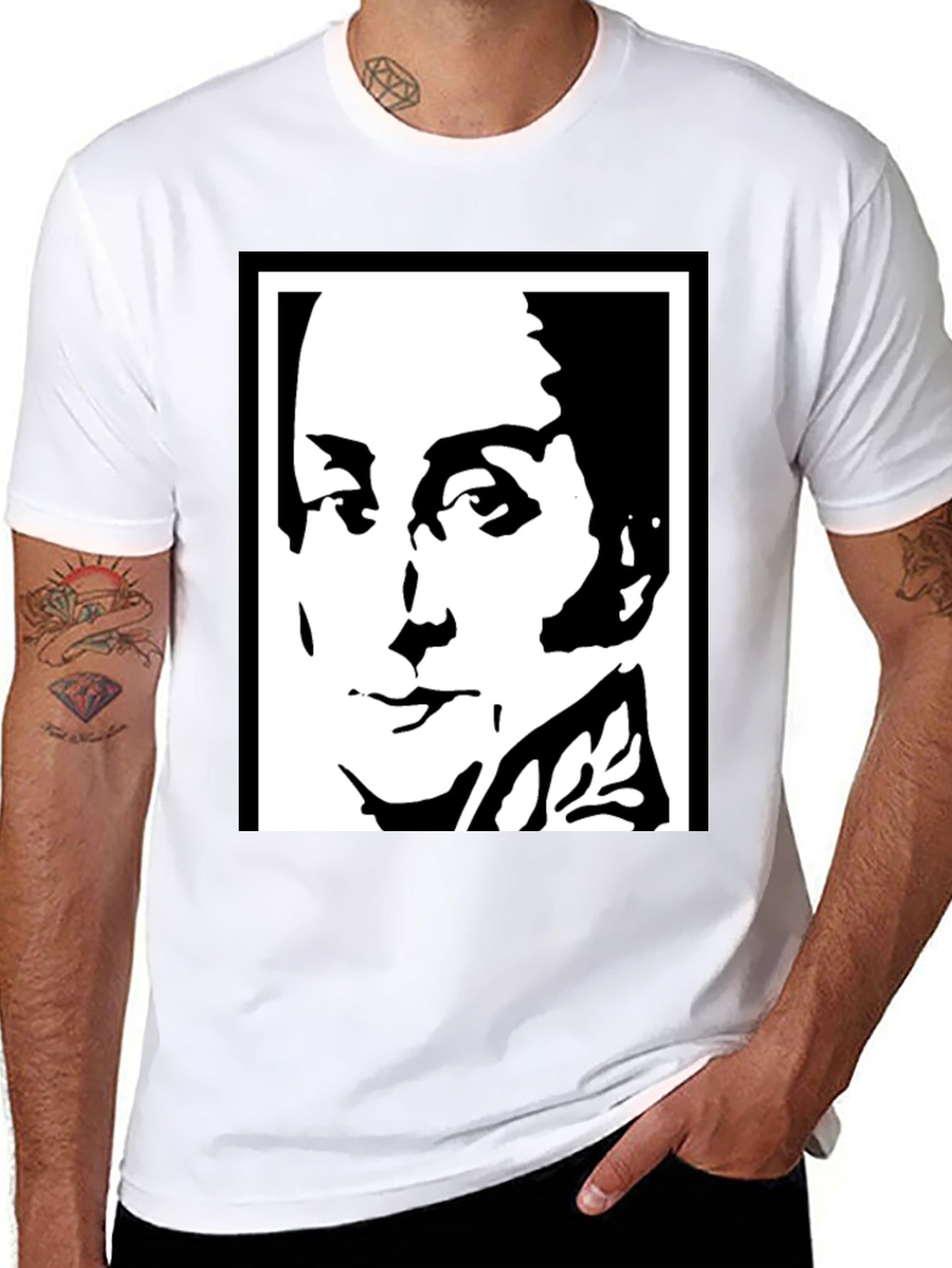 Bold Graphic Tee - Black & White Portrait