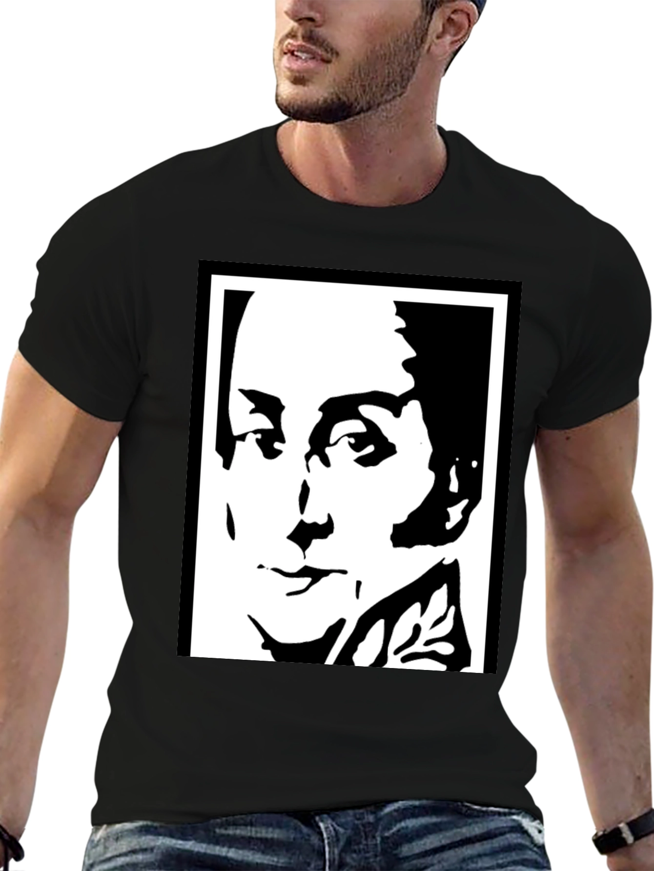 Bold Graphic Tee - Black & White Portrait