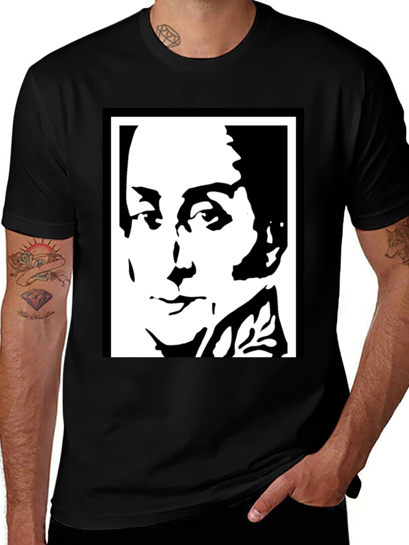 Bold Graphic Tee - Black & White Portrait