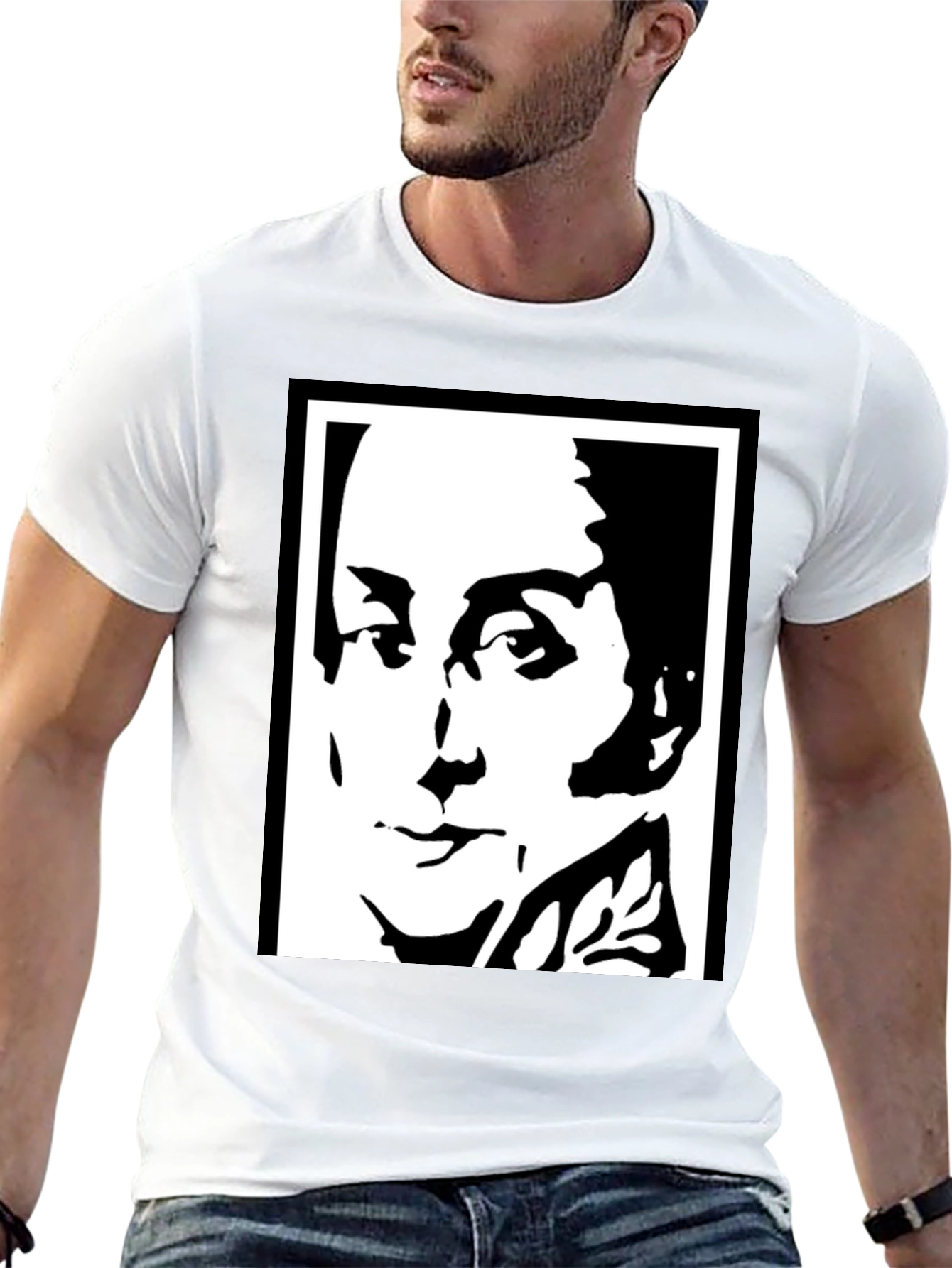 Bold Graphic Tee - Black & White Portrait