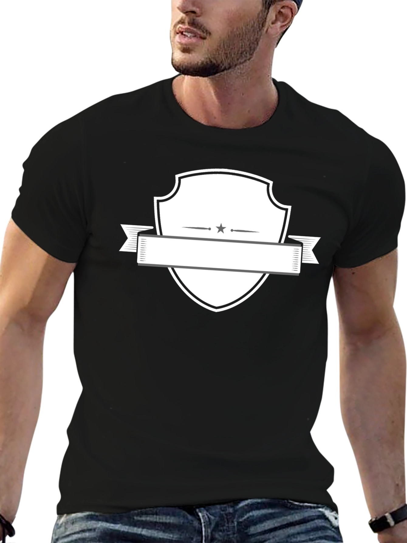 Blank Shield Badge Black T-Shirt