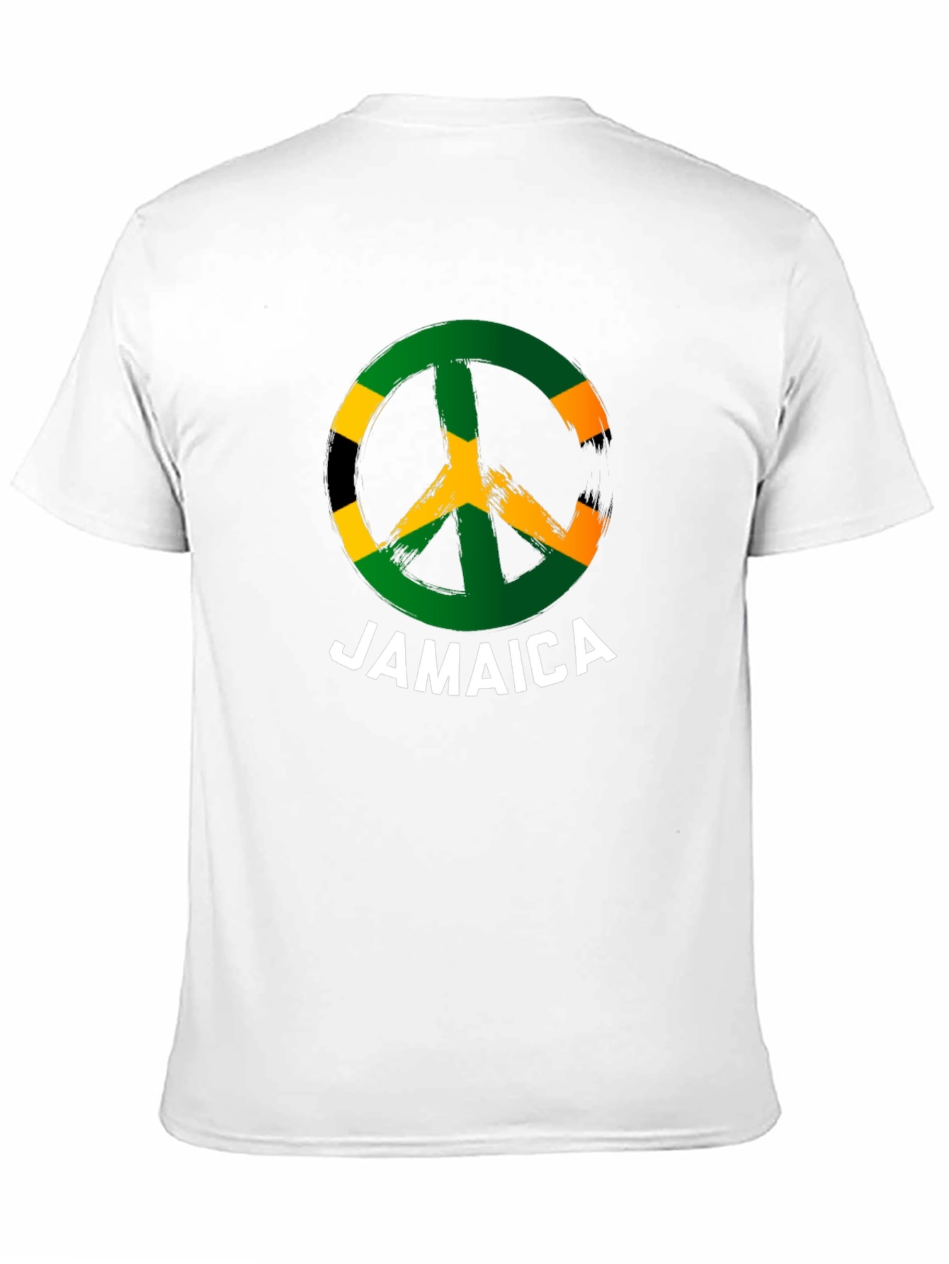 Jamaica Peace Sign T-Shirt Black Cotton