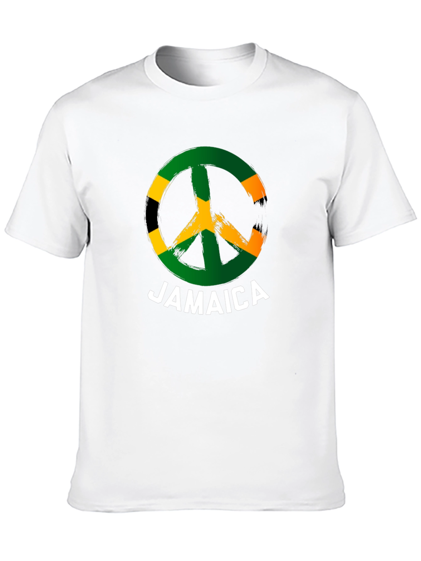Jamaica Peace Sign T-Shirt Black Cotton