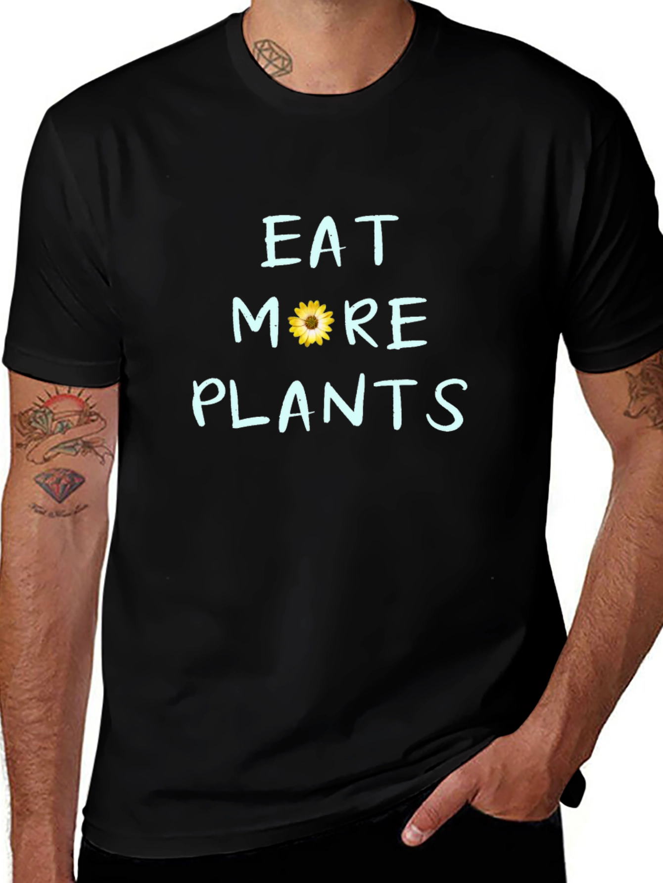 Eat More Plants T-Shirt - Vegan Sunflower Tee